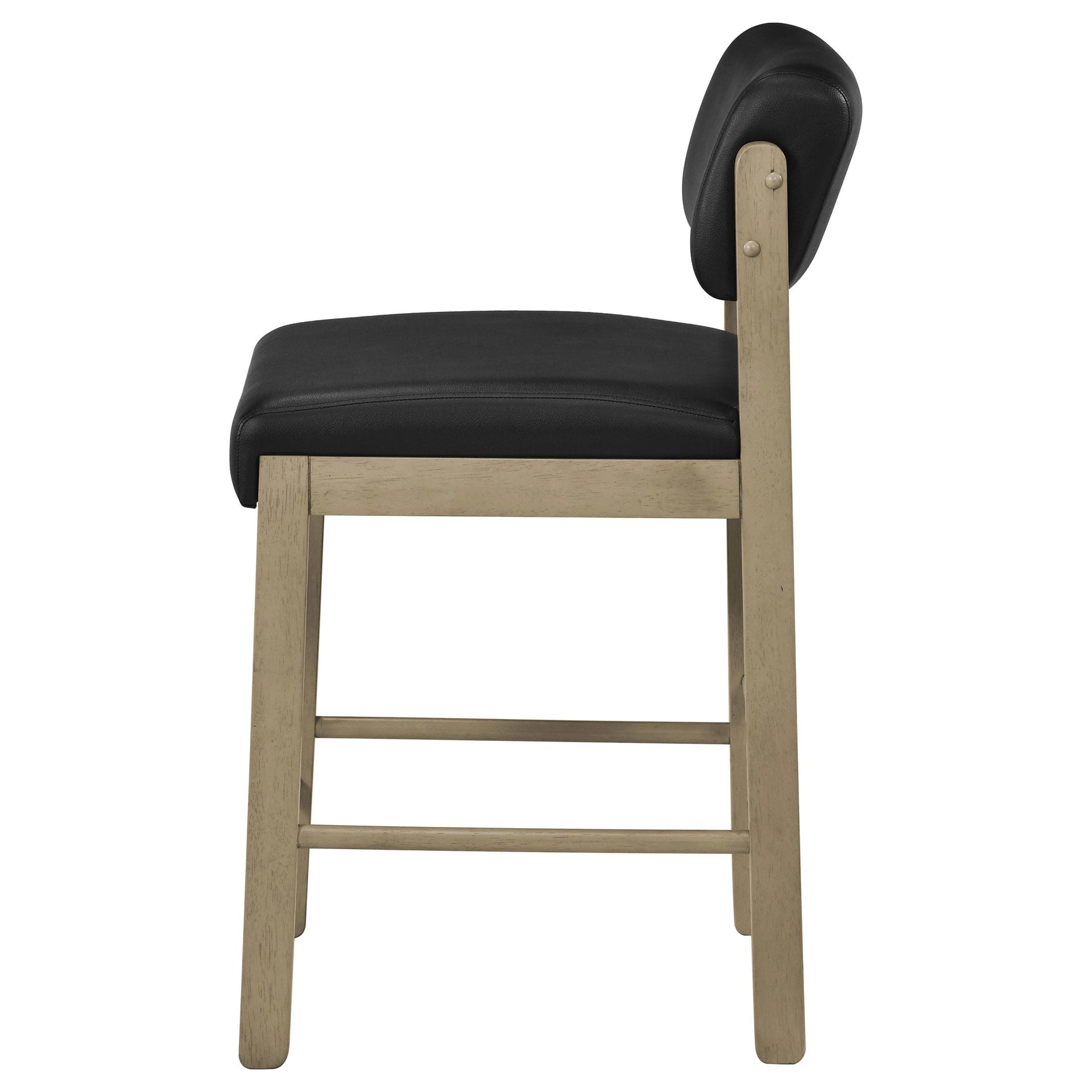 Kehoe black upholstered counter height chair with natural oak legs