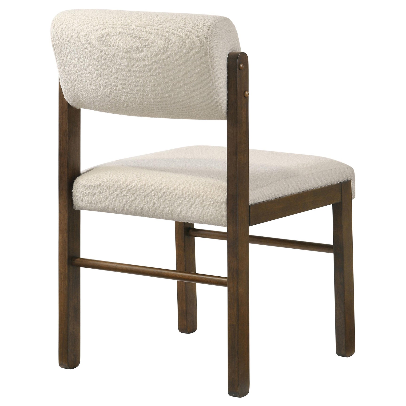 Kehoe cream upholstered dining side chair with walnut legs