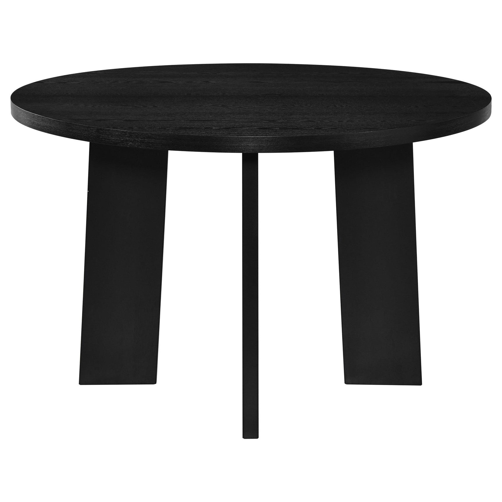 Close-up of Strouse table pedestal with vertical panel design