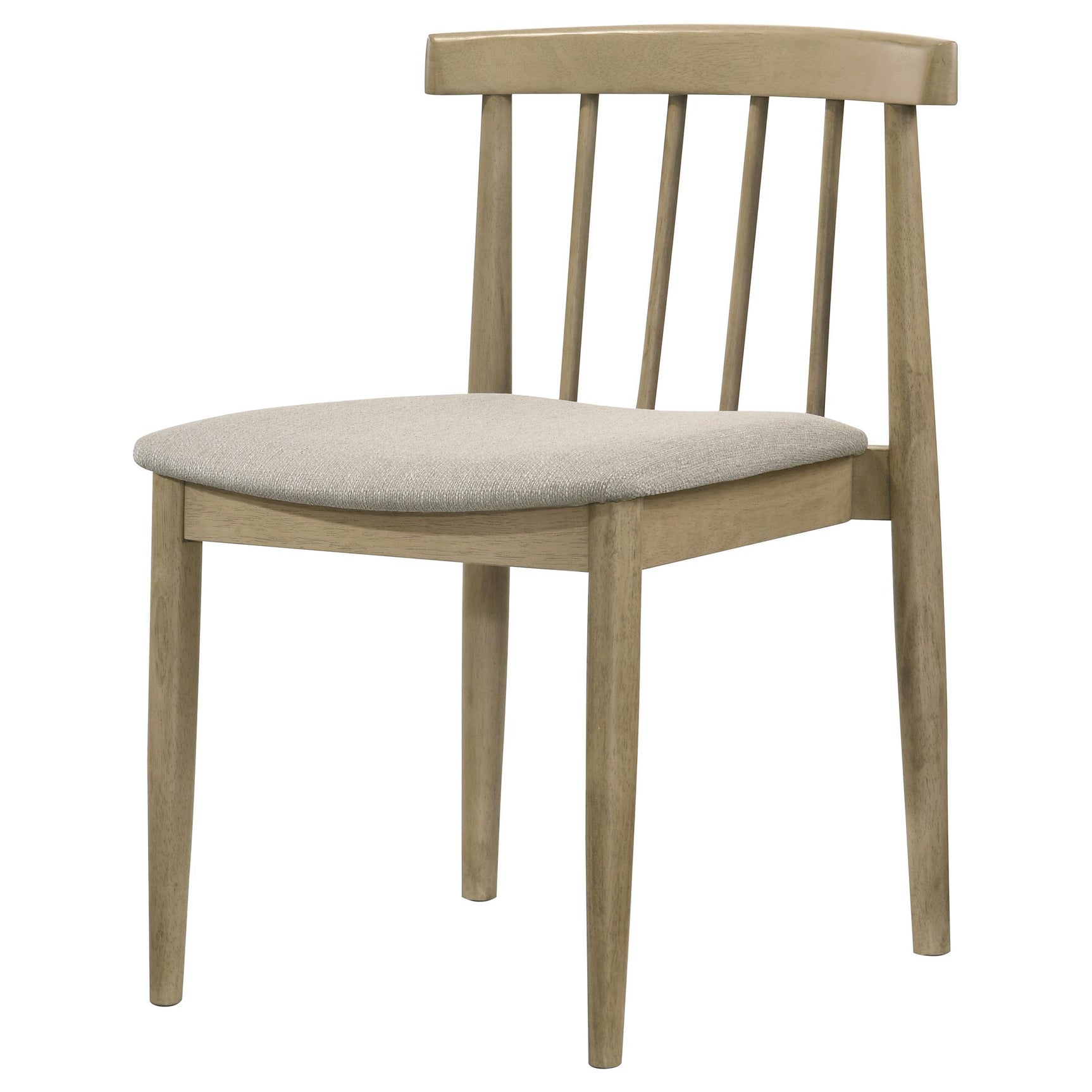 Tapered legs detail on Cullen dining side chair in natural oak