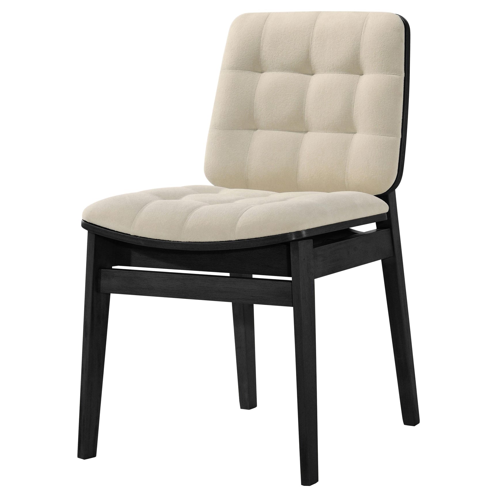 Back view of Redbridge upholstered side chair with squared back
