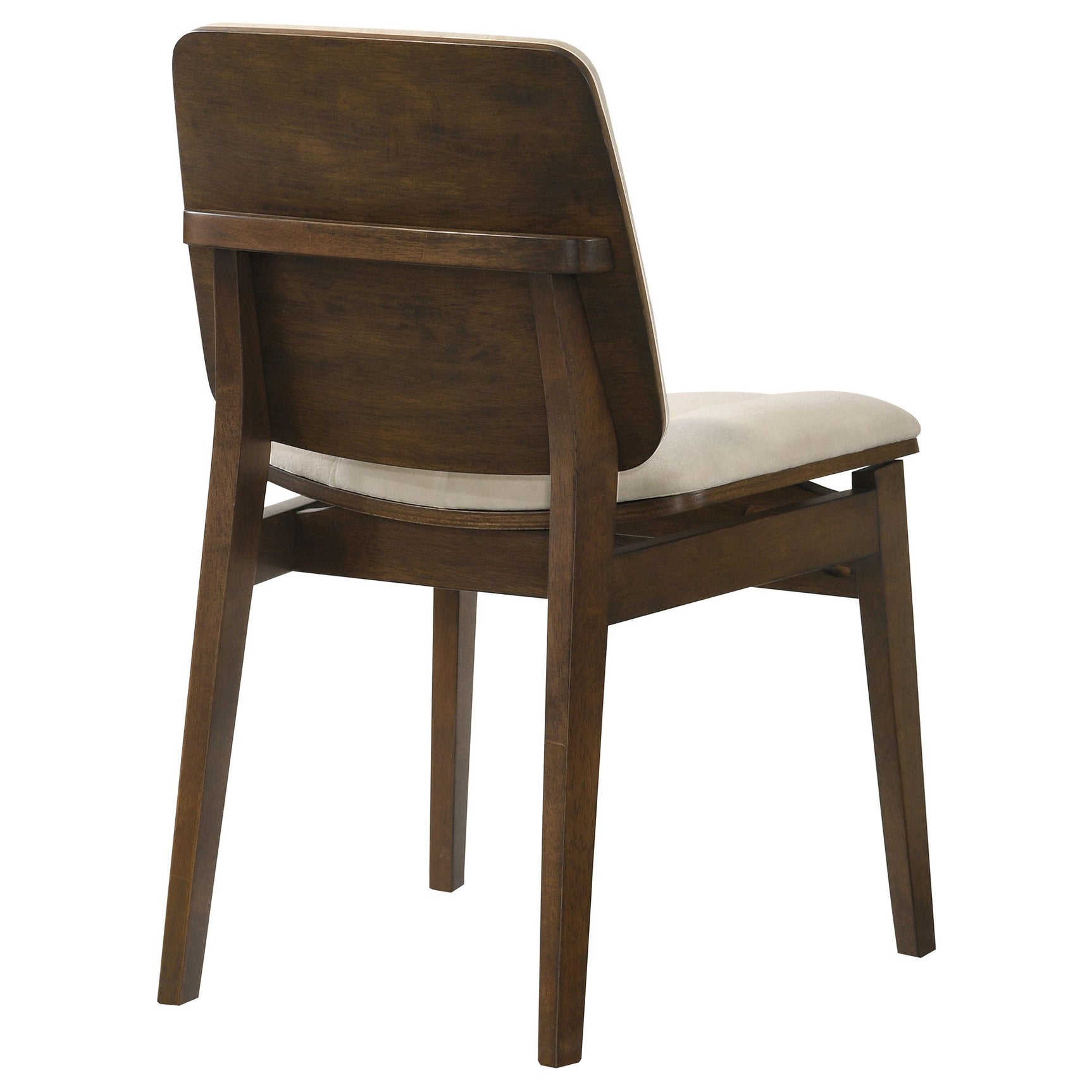 Seated profile of Redbridge cream velvet upholstered dining side chair