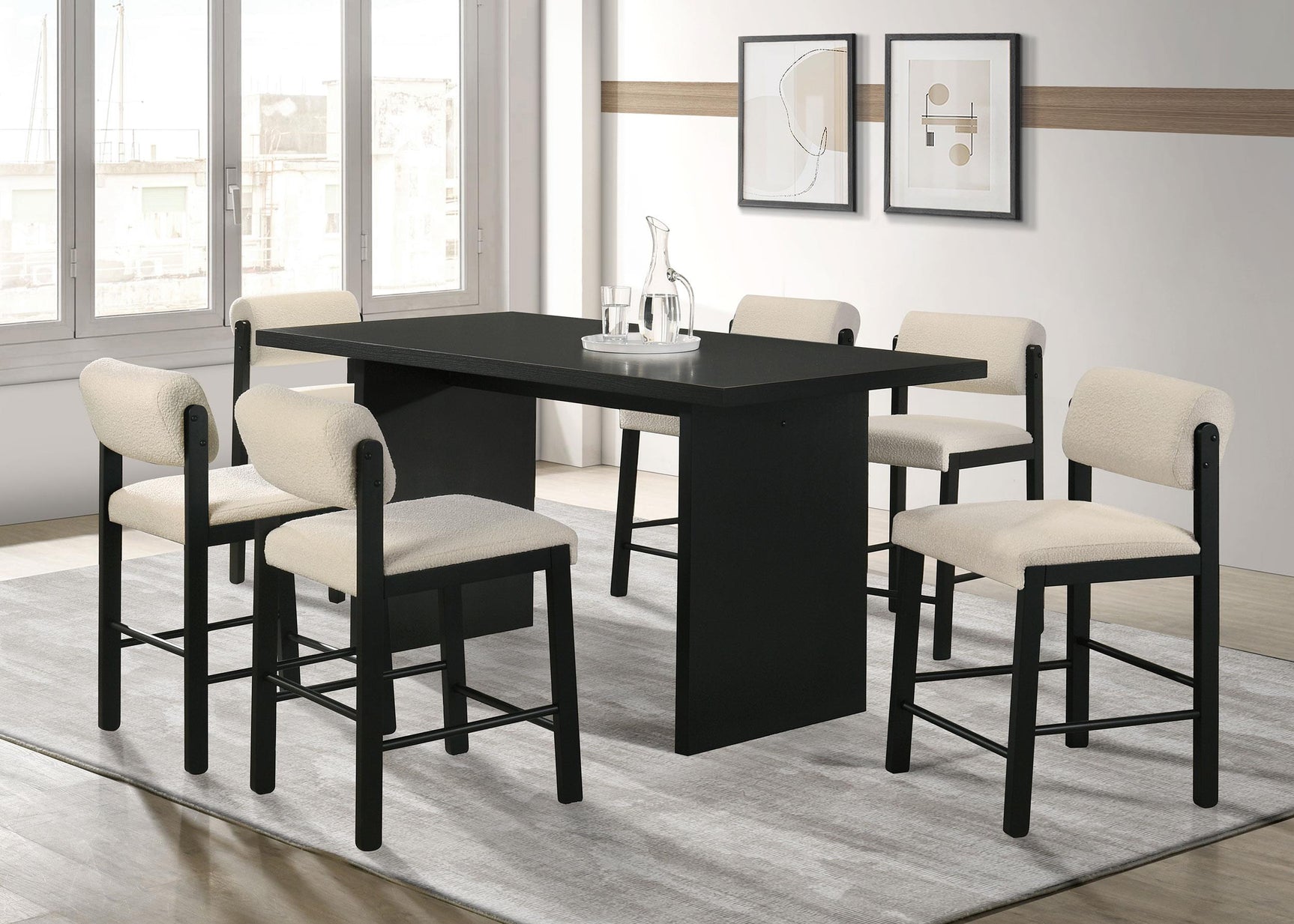 Decker 70-inch Black Rectangular Counter Height Dining Table