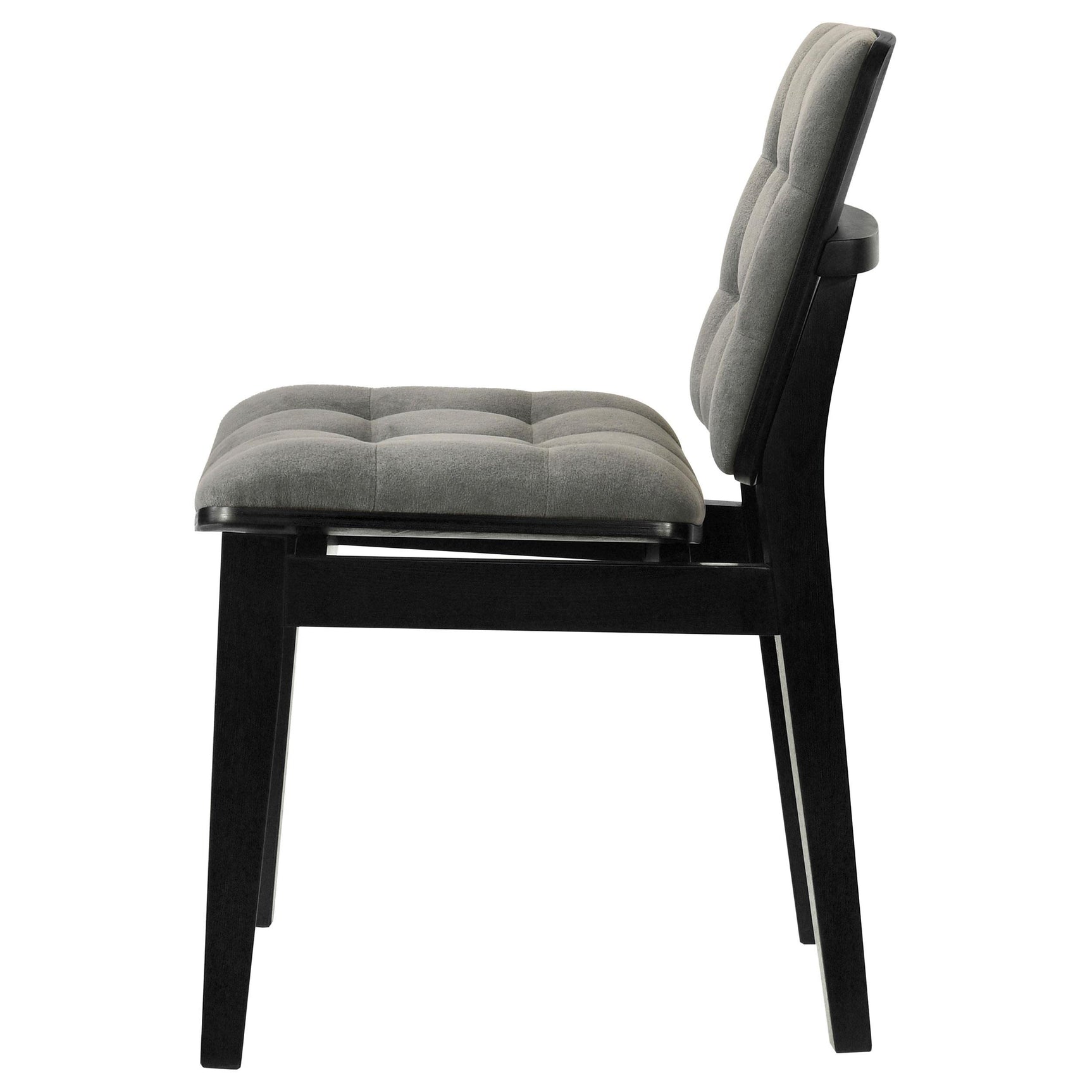 Tapered black wood legs of Redbridge side chair