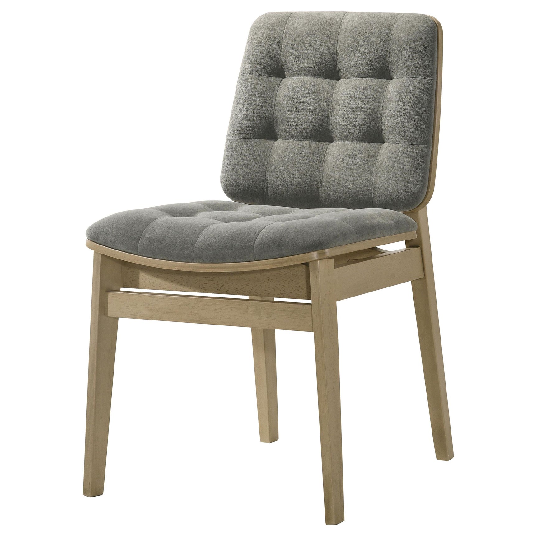 Side profile of Redbridge velvet upholstered dining chair