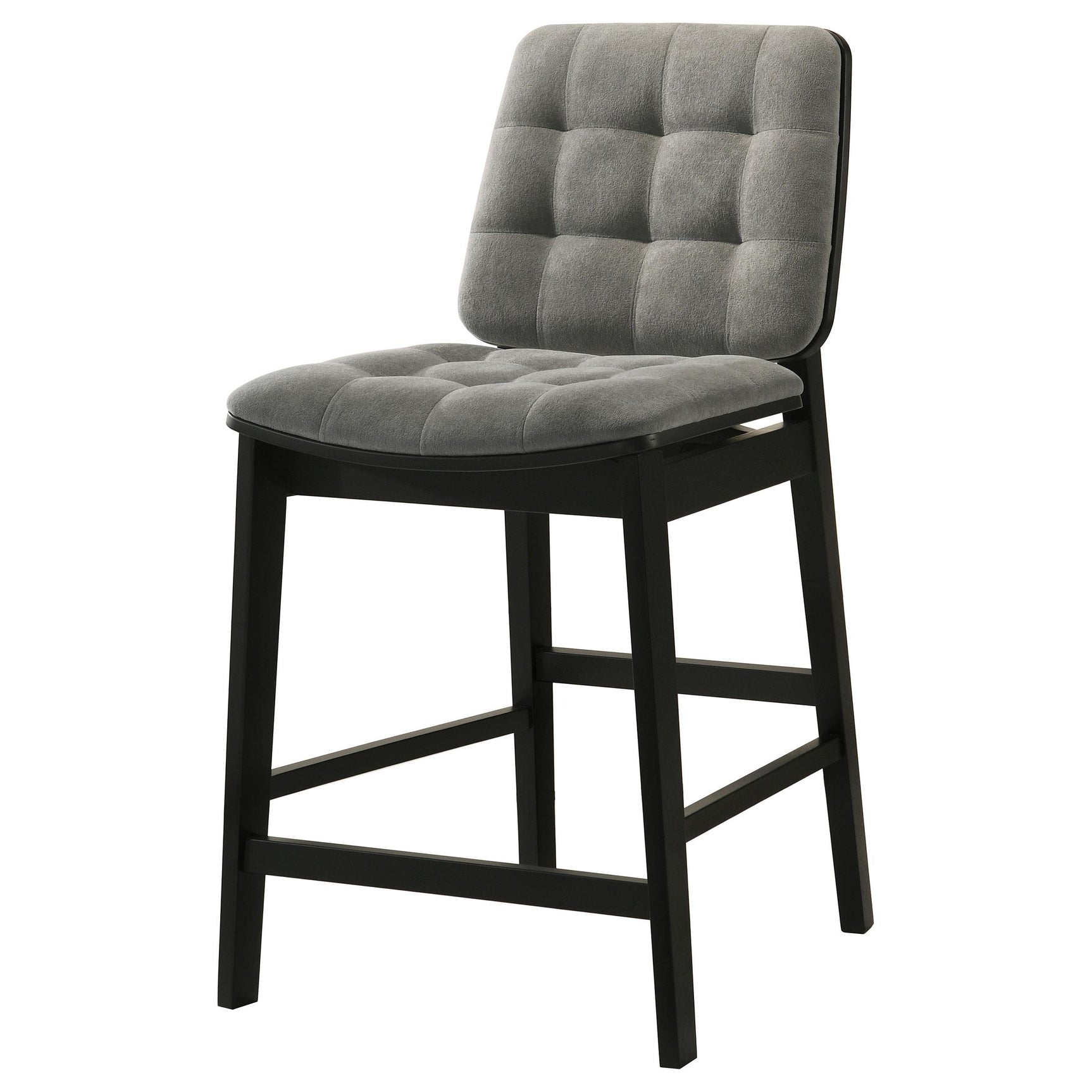 Detail of black rubberwood tapered legs on Redbridge counter chair