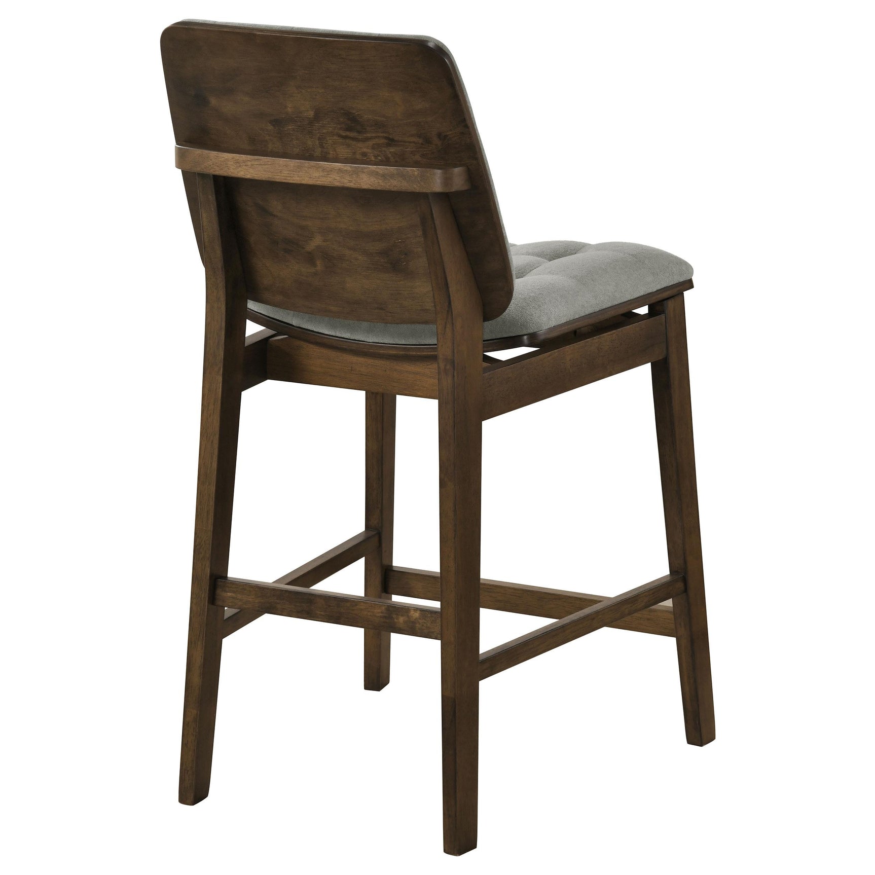 Redbridge grey velvet upholstered counter chair with walnut wood frame