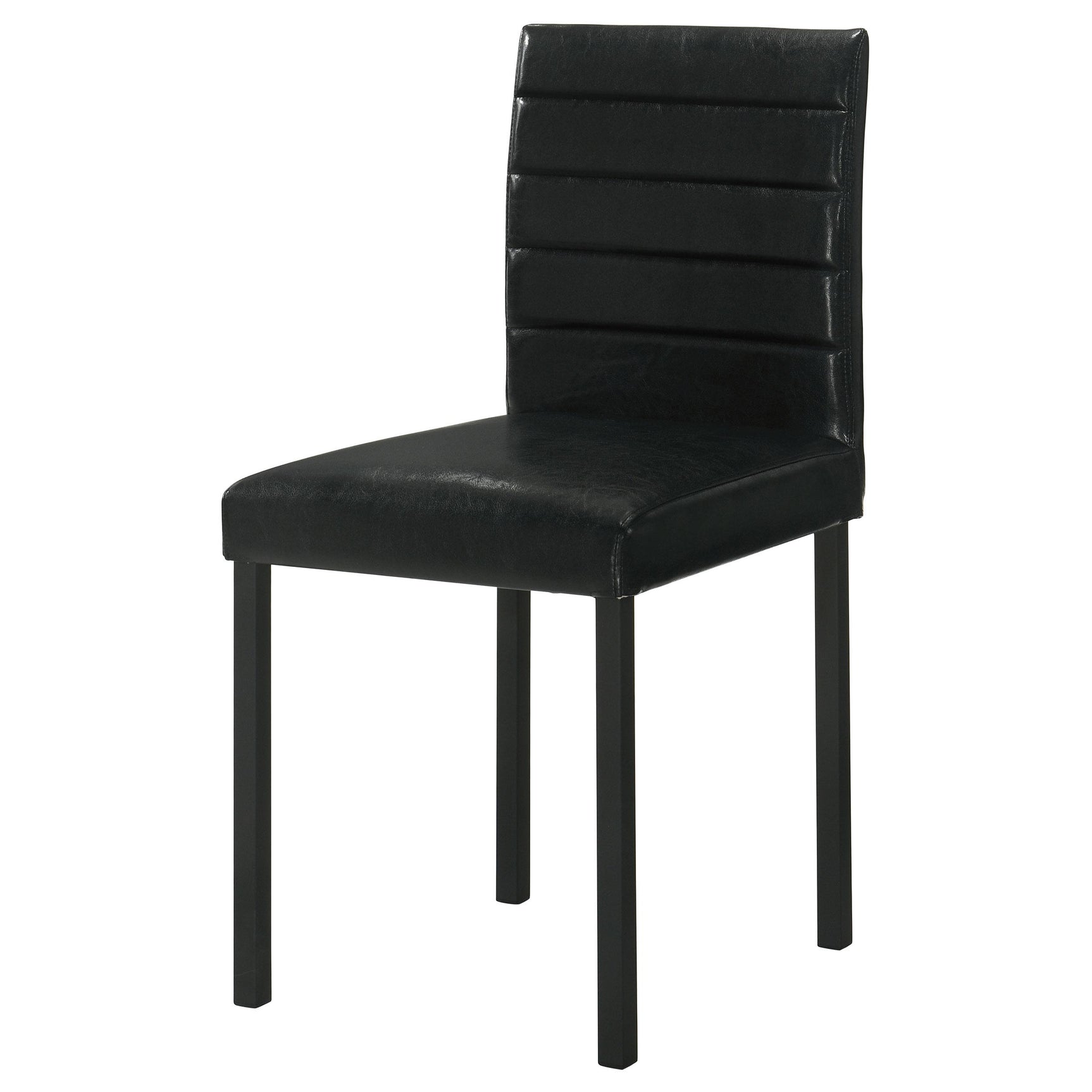 Garza upholstered black dining side chair front angle