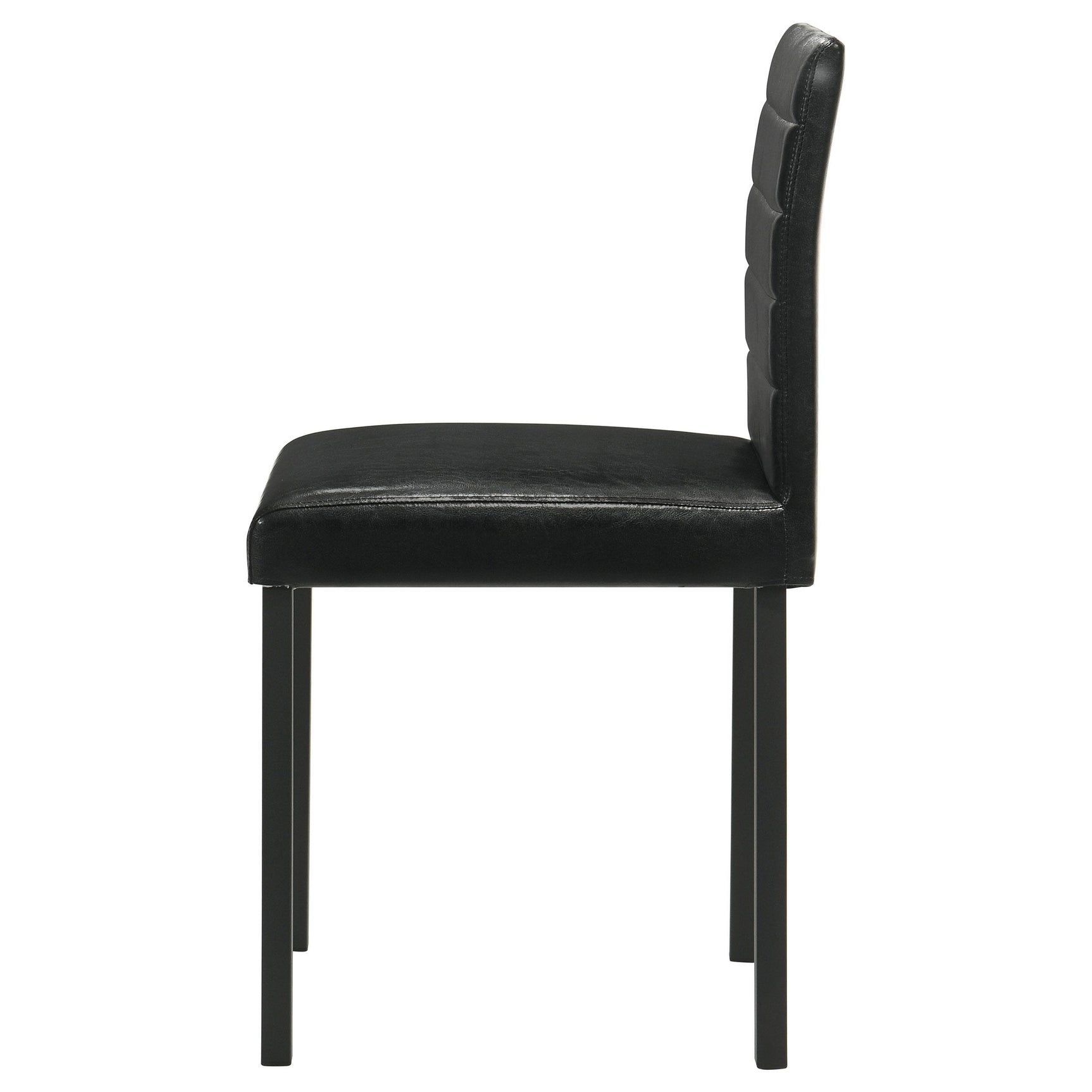Garza upholstered black dining side chair front angle