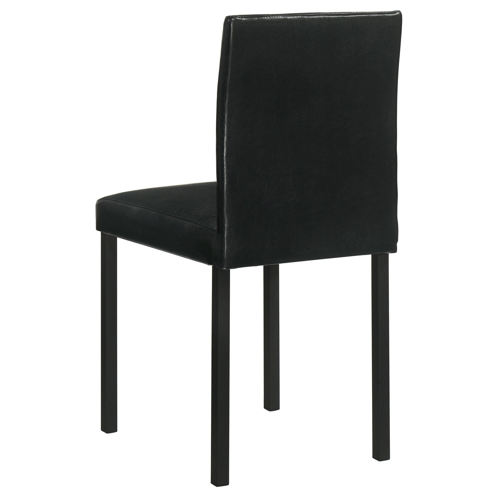 Garza upholstered black dining side chair front angle