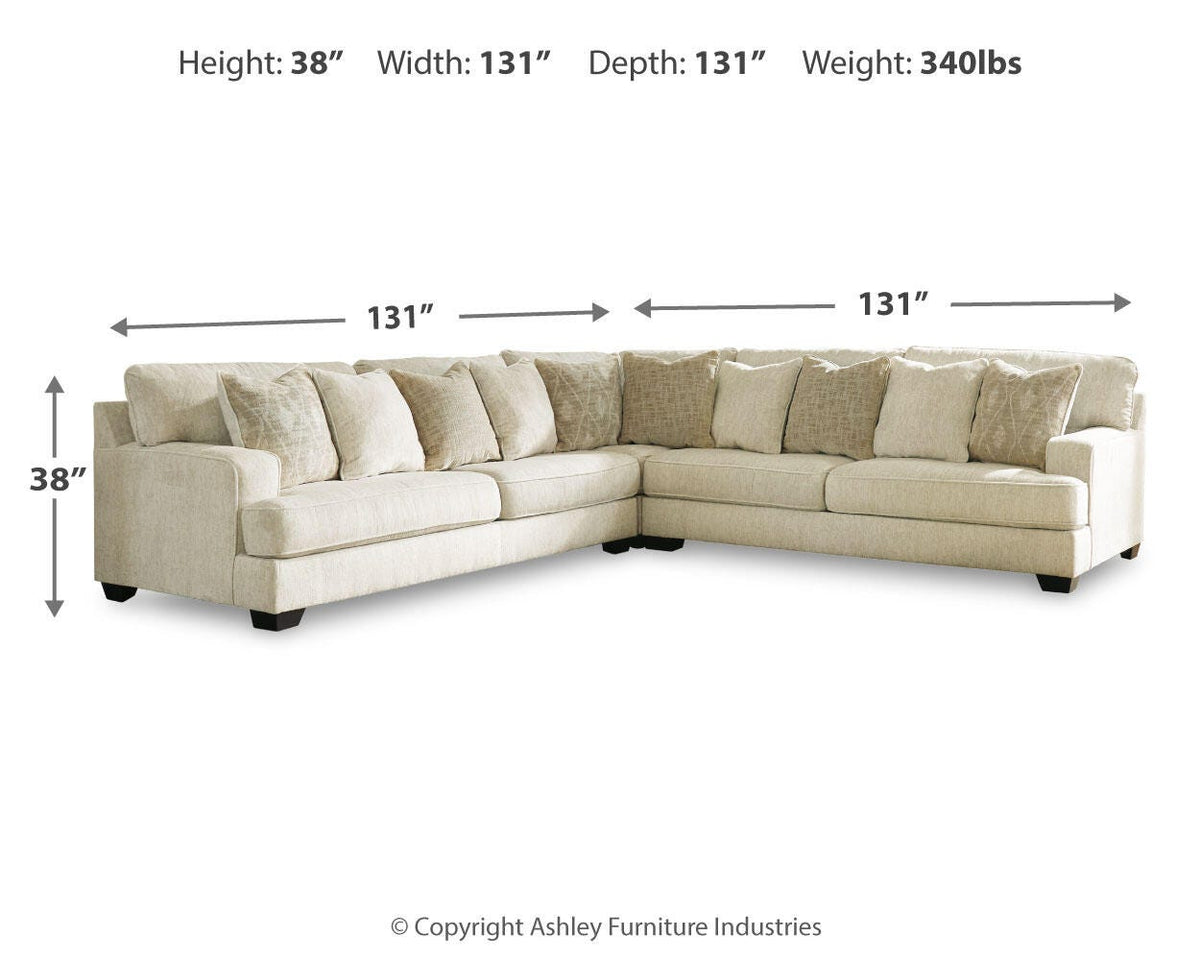 Rawcliffe Parchment Chenille 3-Piece Sectional - image 4