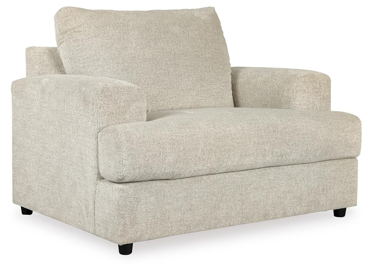 Soletren Stone Sofa, Loveseat and Chair Set — angled view
