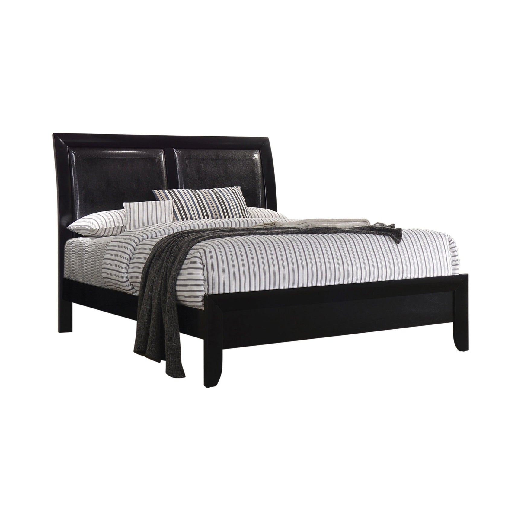 Briana Rectangle Black Dresser Mirror side angle
