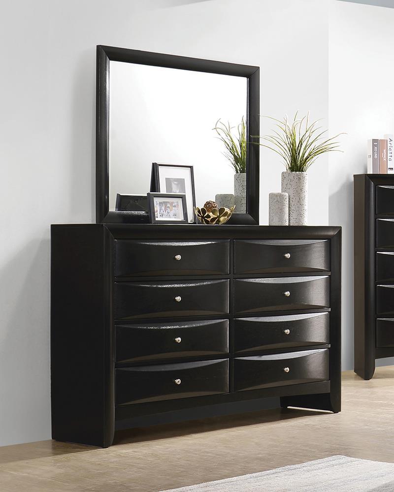 Top view of dresser surface with beveled edges