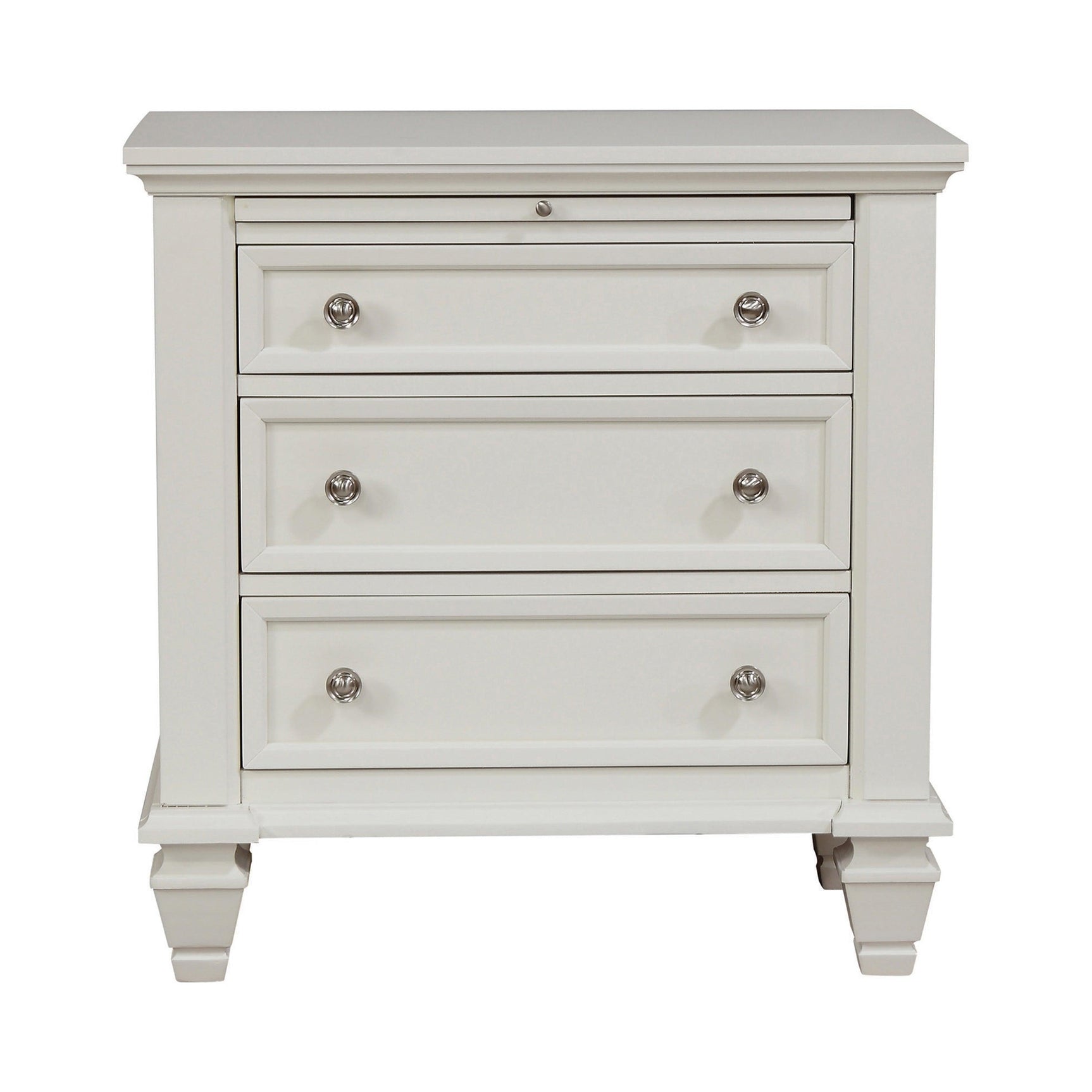 Overall view of Sandy Beach White Queen Storage Bed