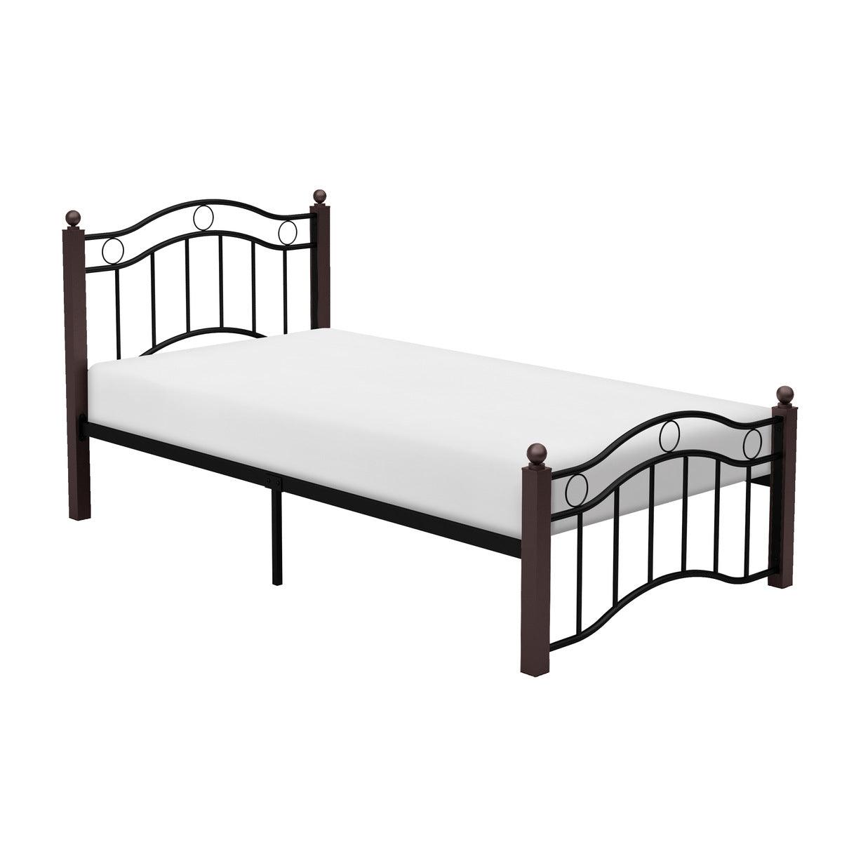Averny Black Metal Twin Platform Bed side view