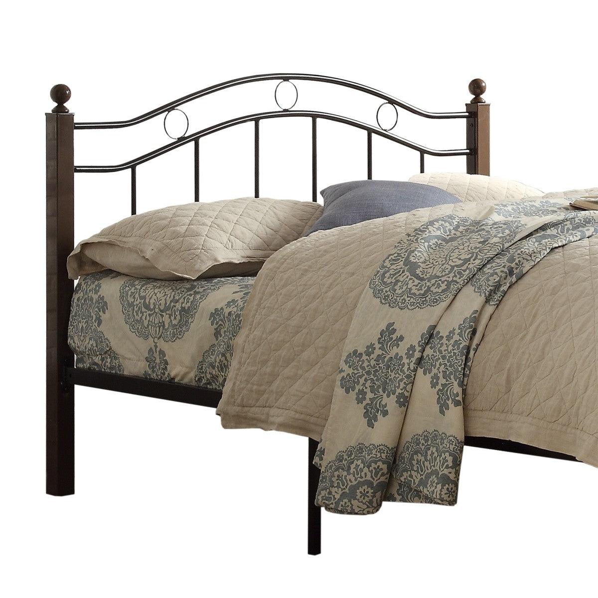 Averny Black Full Size Metal Platform Bed angled view