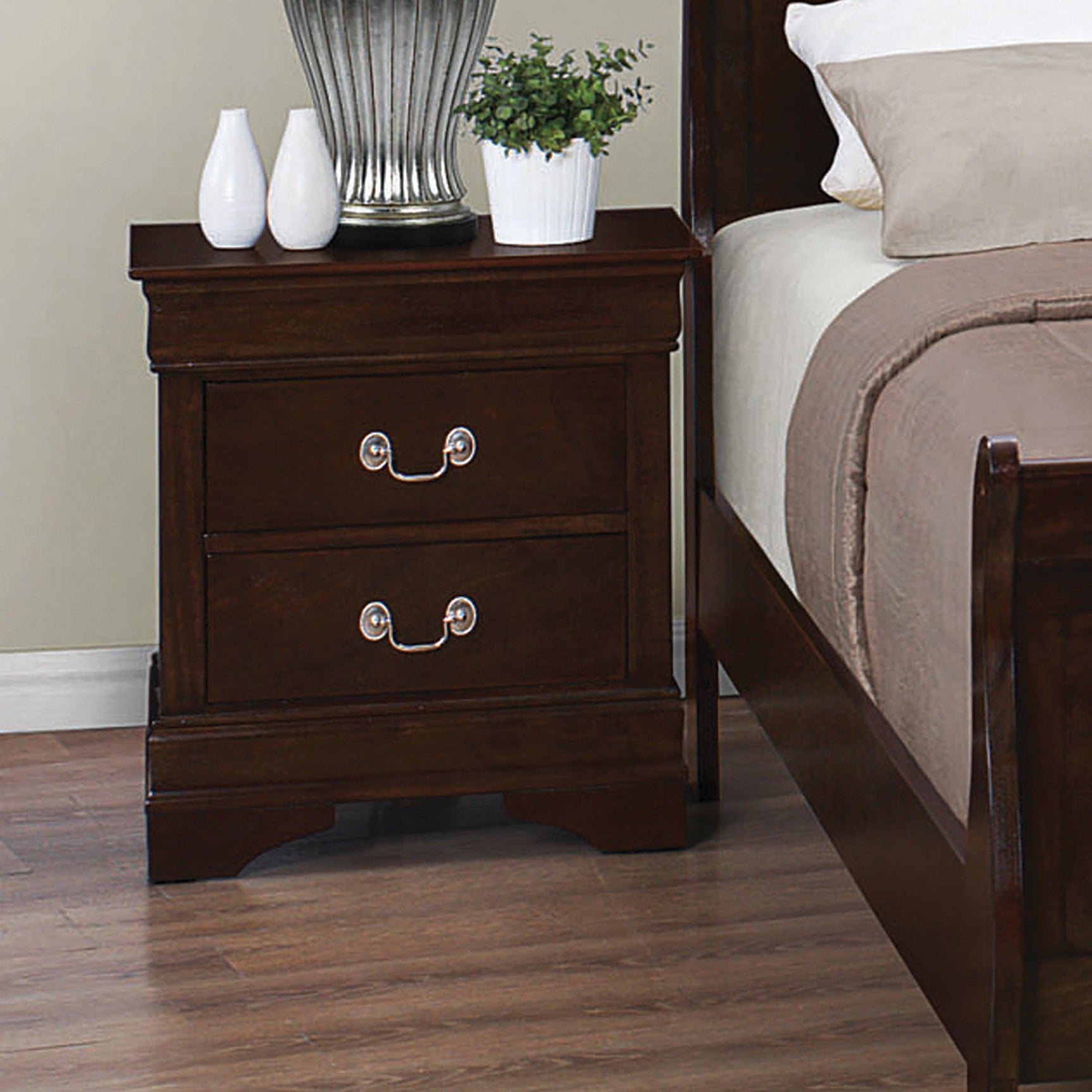 Louis Philippe Queen Panel Sleigh Bed Cappuccino - Ella Furniture