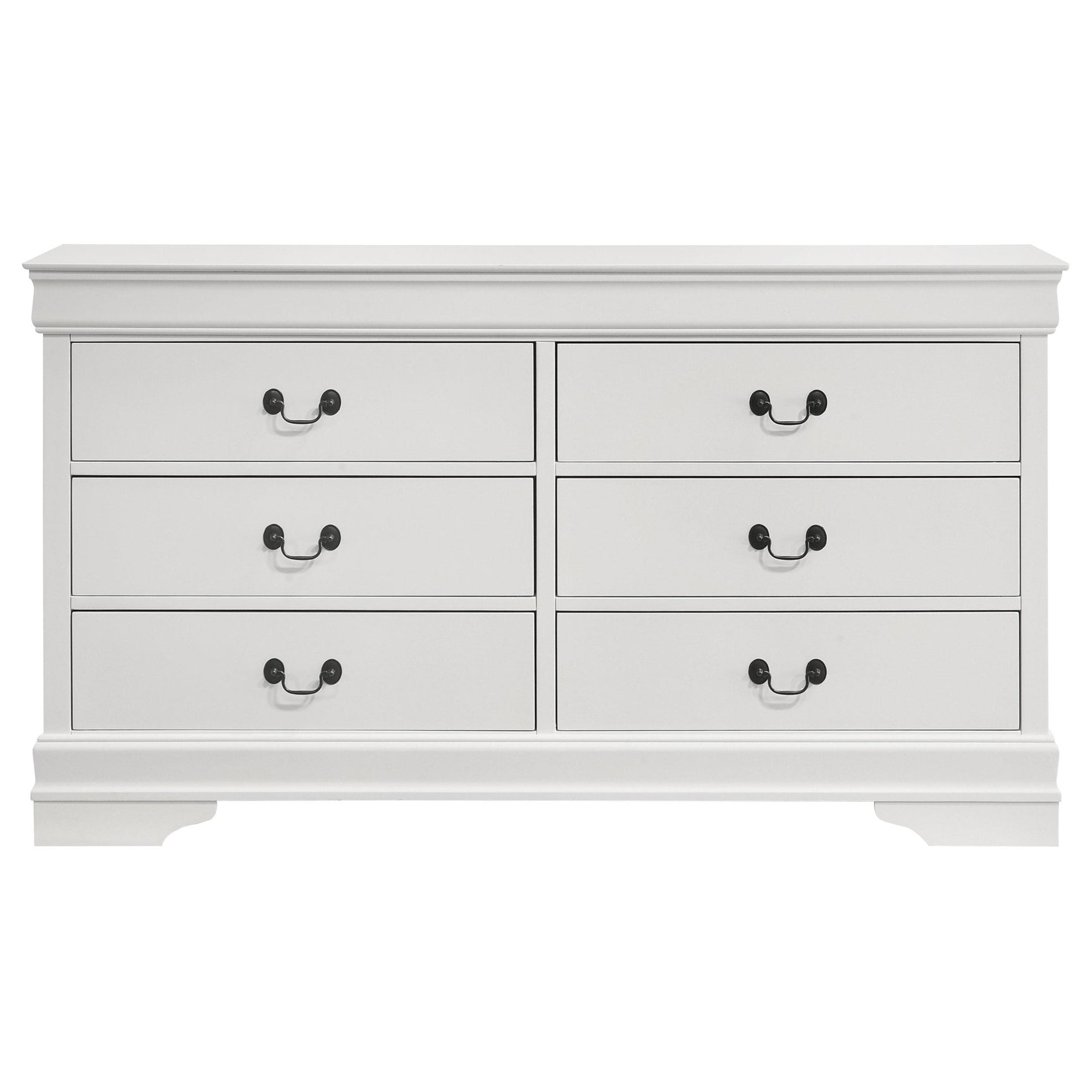 Side view of Louis Philippe white dresser