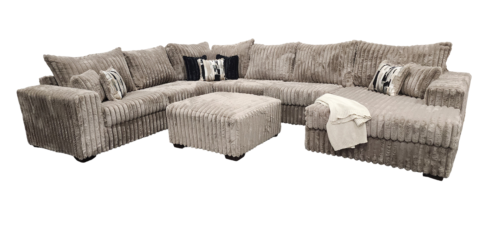 Texan Mocha Ottoman side angle
