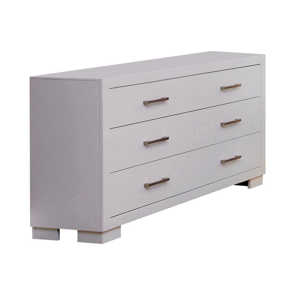Jessica 6-Drawer Dresser White - Ella Furniture