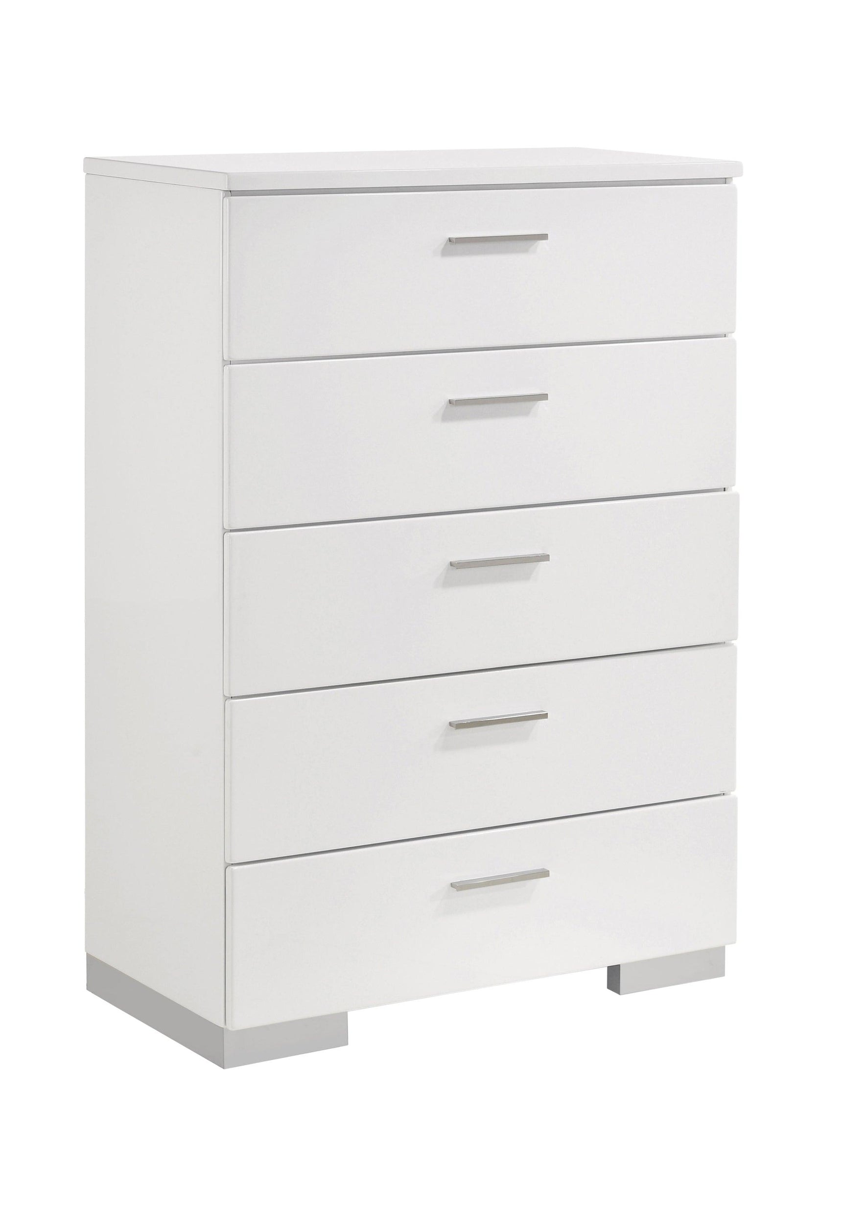 Felicity King Panel Bed footboard glossy white finish