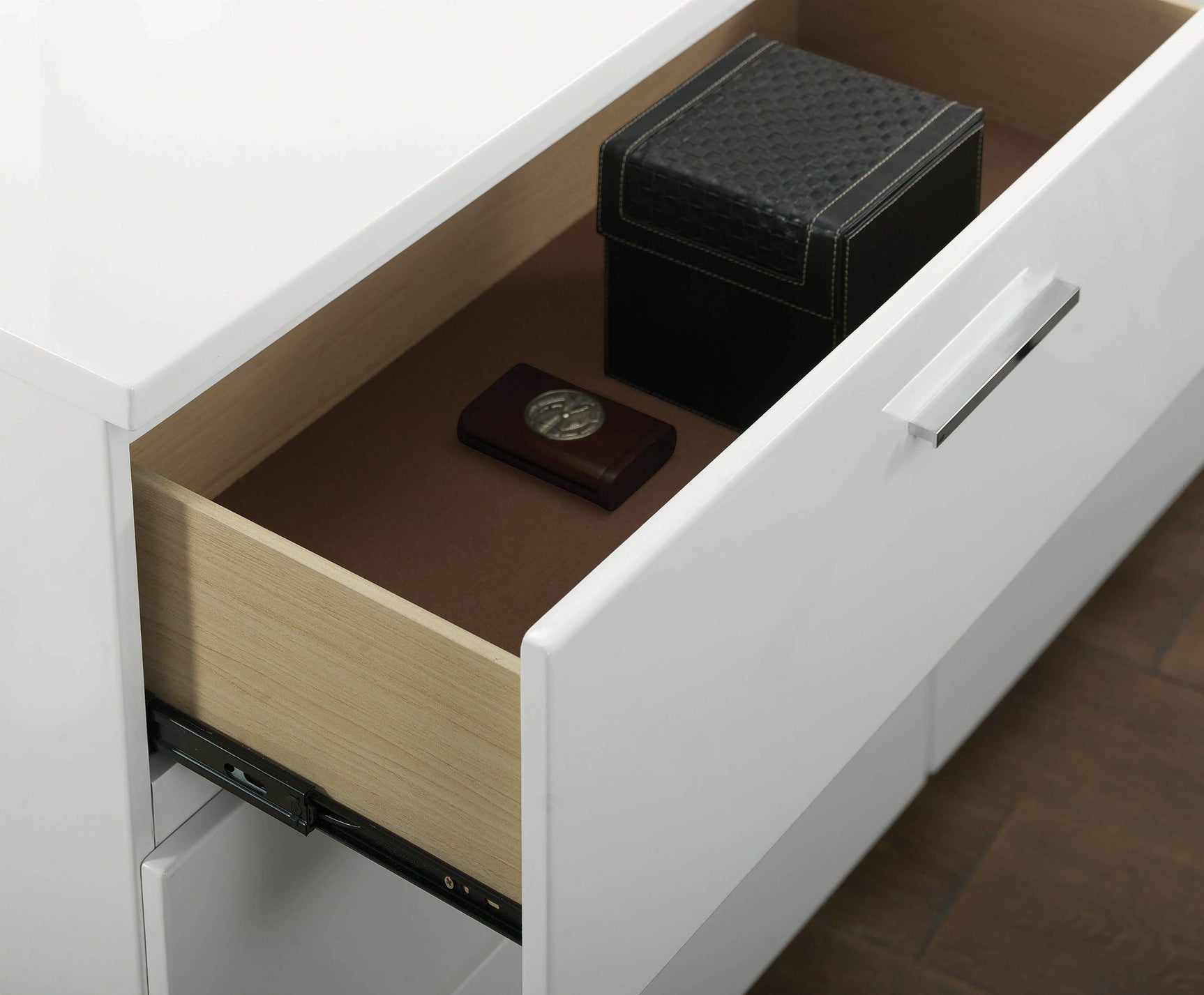 Felicity 6-Drawer Glossy White Contemporary Dresser top surface view