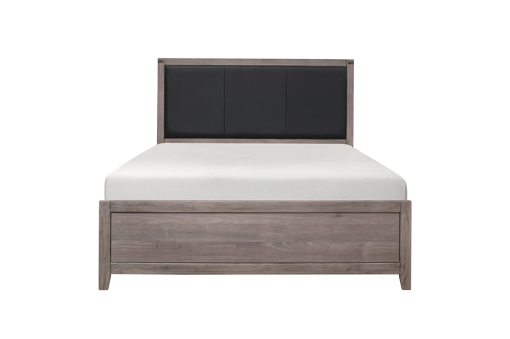 Side view no background Woodrow Gray Bookcase Platform Bedroom Set