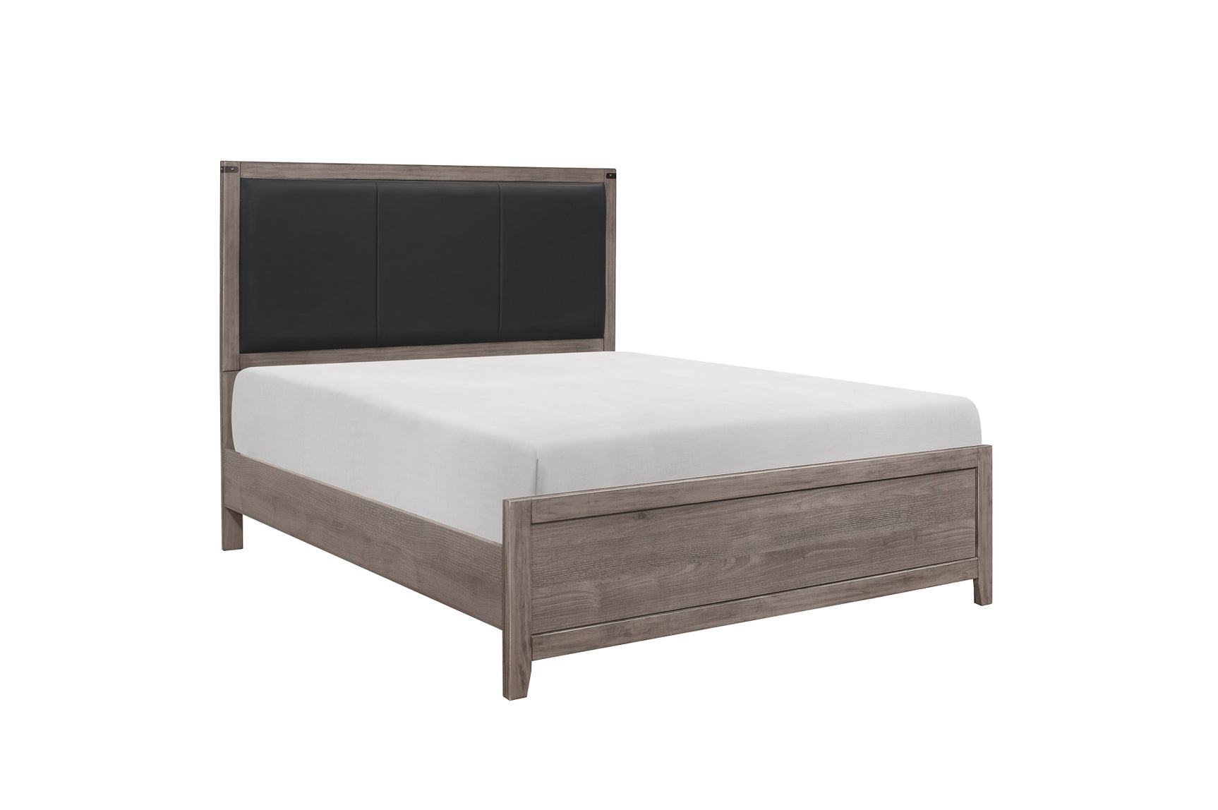 Bedroom view no background Woodrow Gray Bookcase Platform Bedroom Set