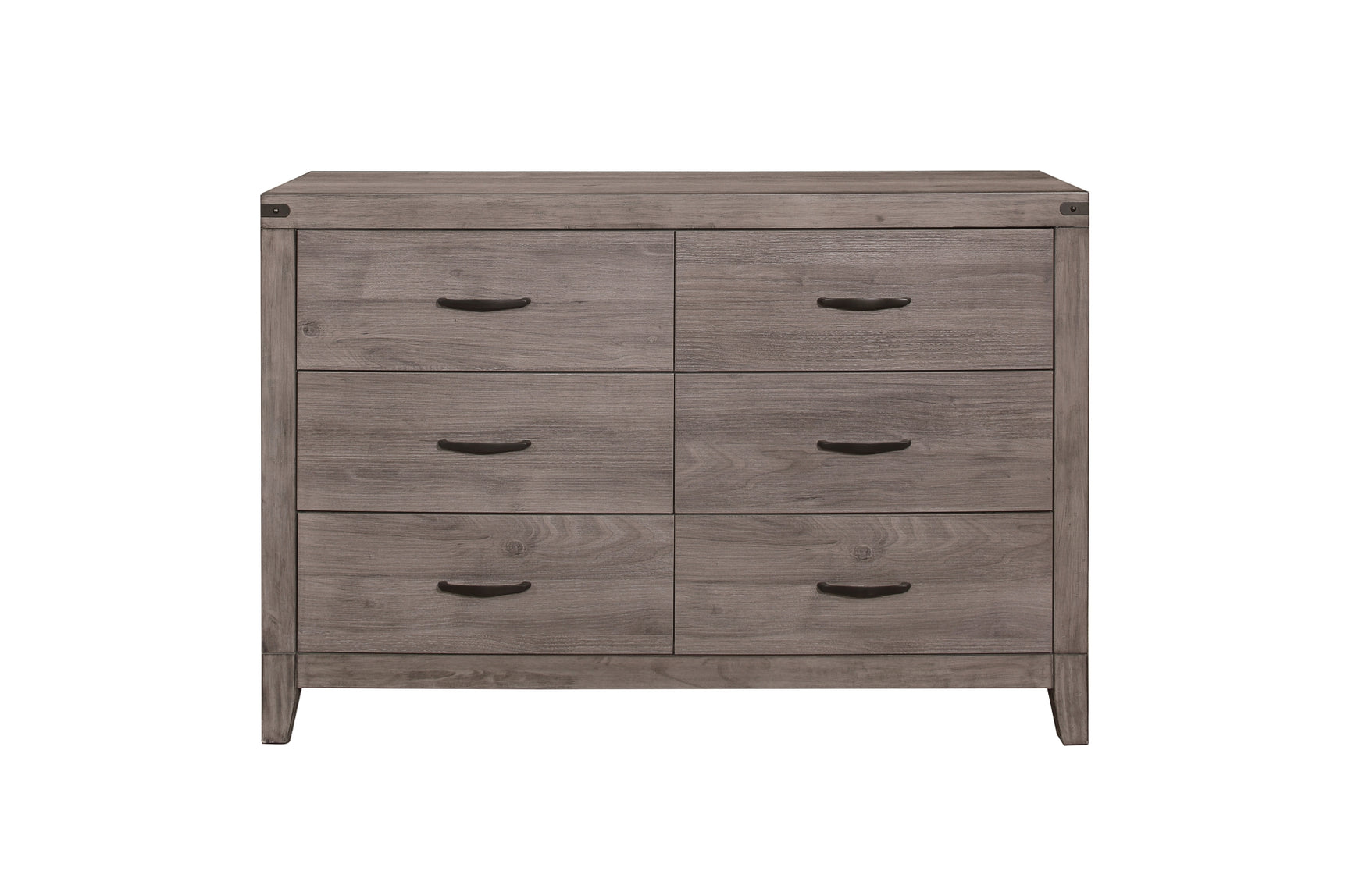 Woodrow Gray Upholstered Panel Bedroom Set bed front view