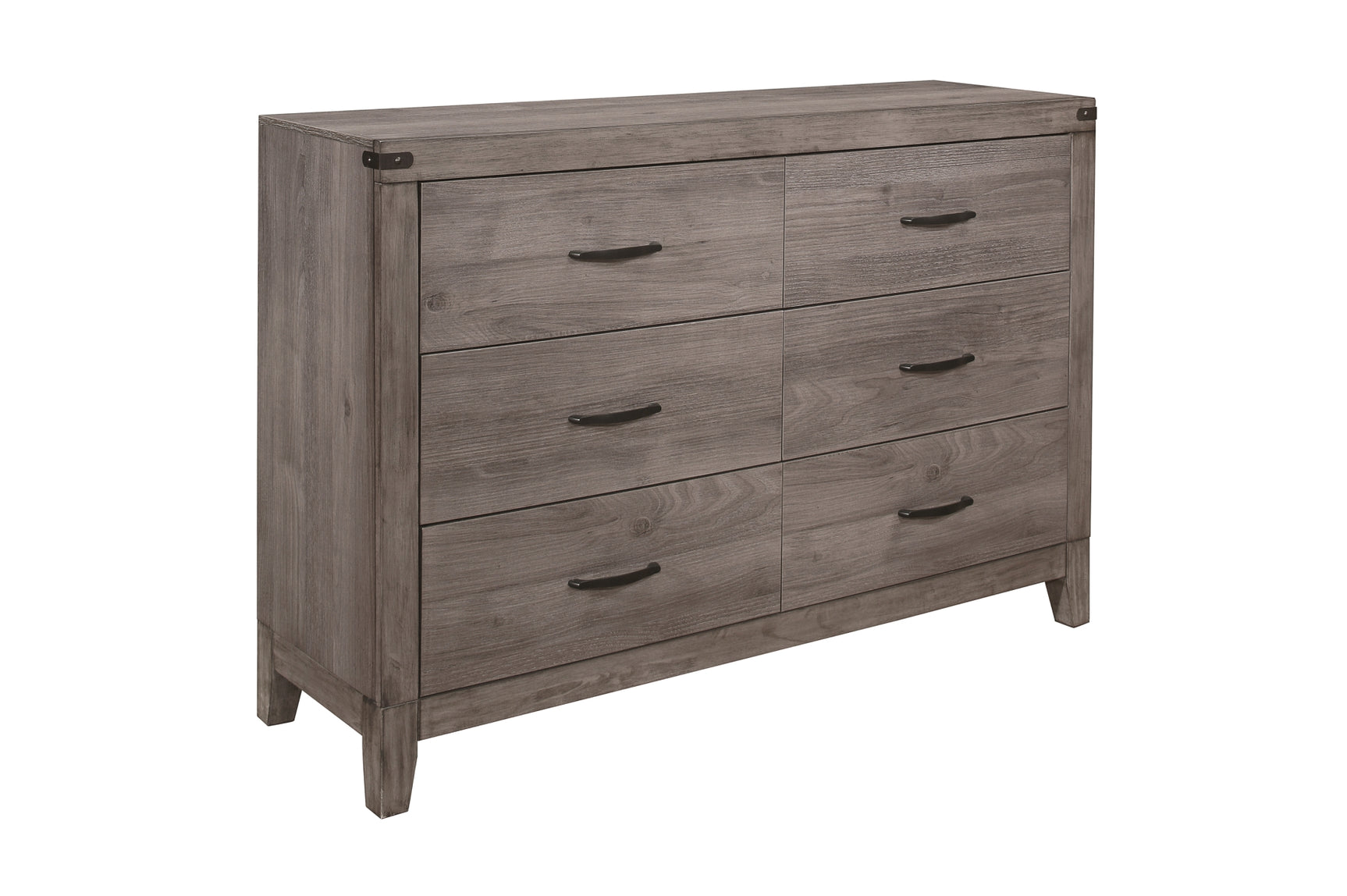 Woodrow Gray Upholstered Panel Bedroom Set bed front view