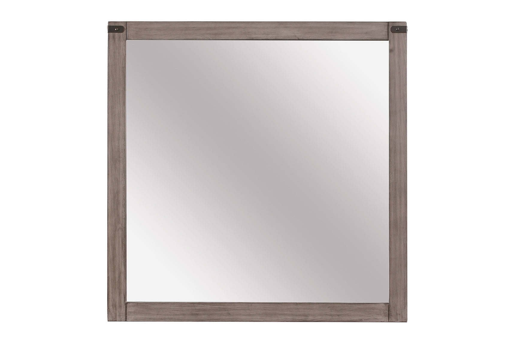 Woodrow Gray Upholstered Panel Bedroom Set bed front view