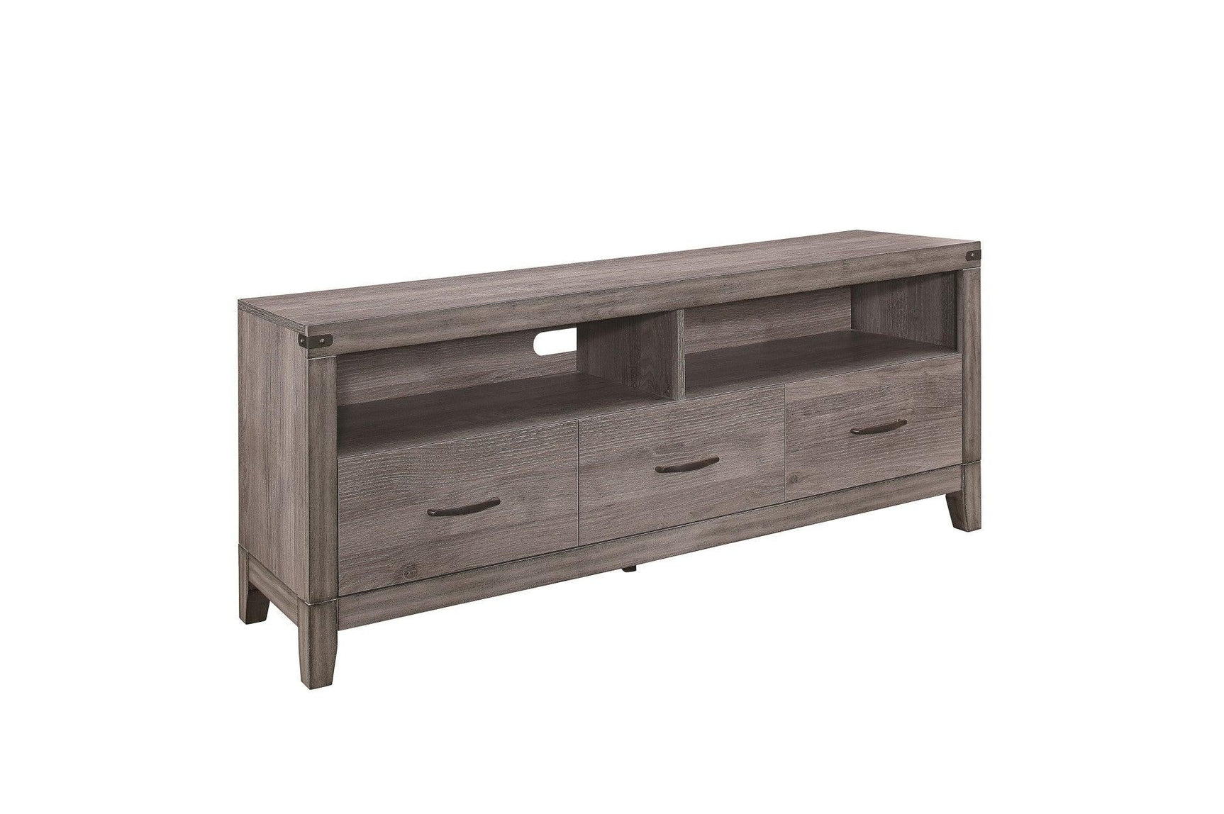 Woodrow TV Console side view showing texture and details