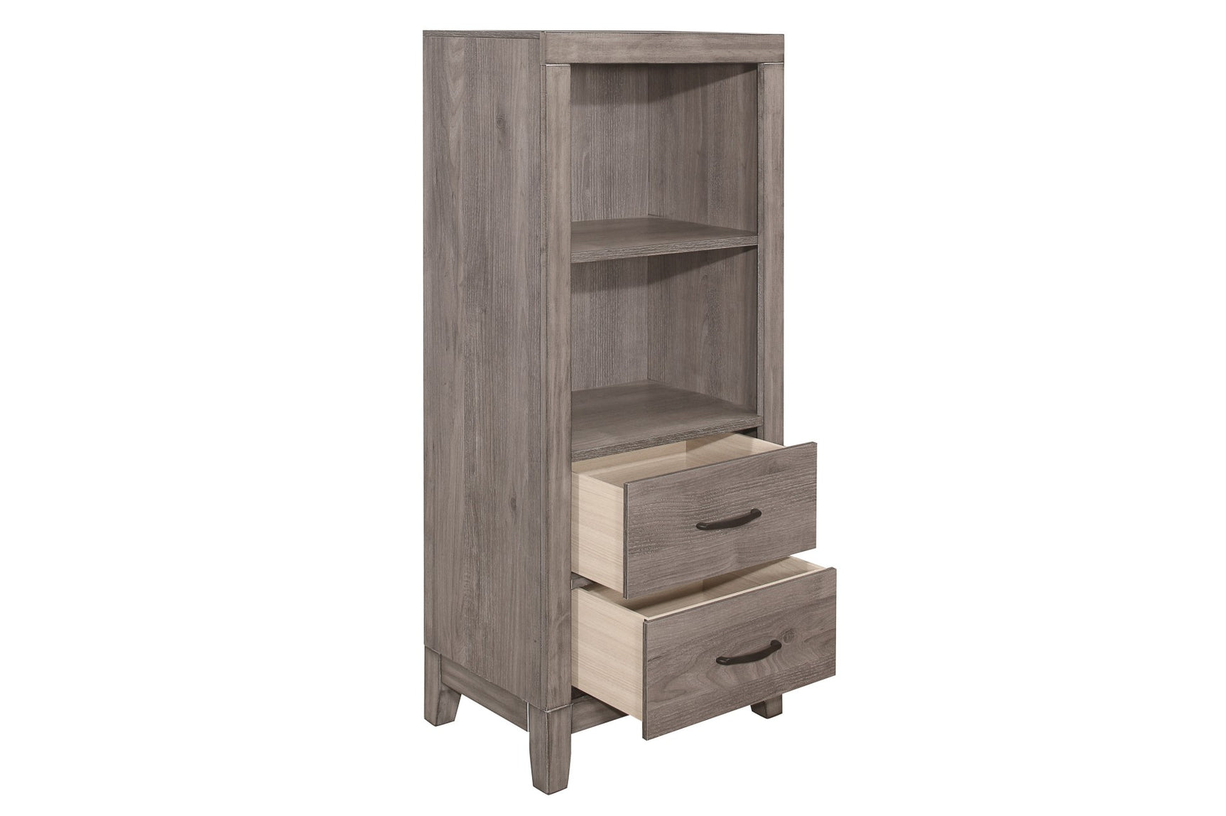 Woodrow Gray Bookcase Platform Bedroom Set bed