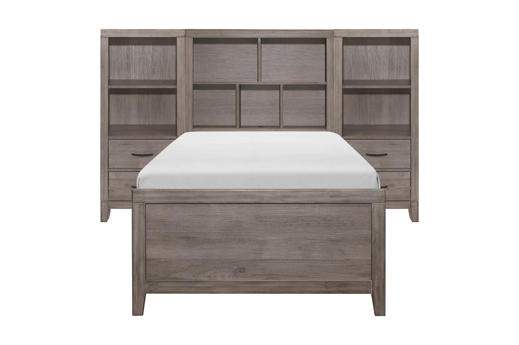 Woodrow Gray Bookcase Platform Bedroom Set bed