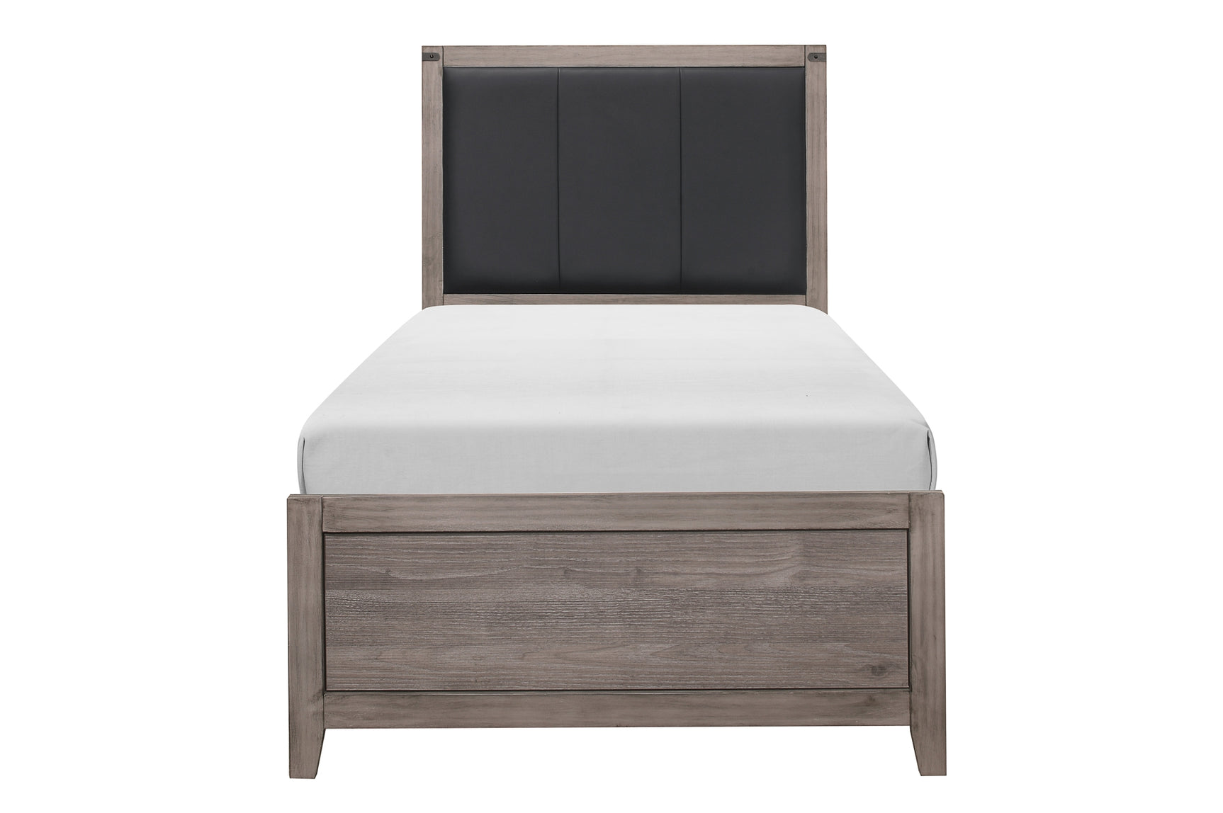 Woodrow Gray Bookcase Platform Bedroom Set side view no background