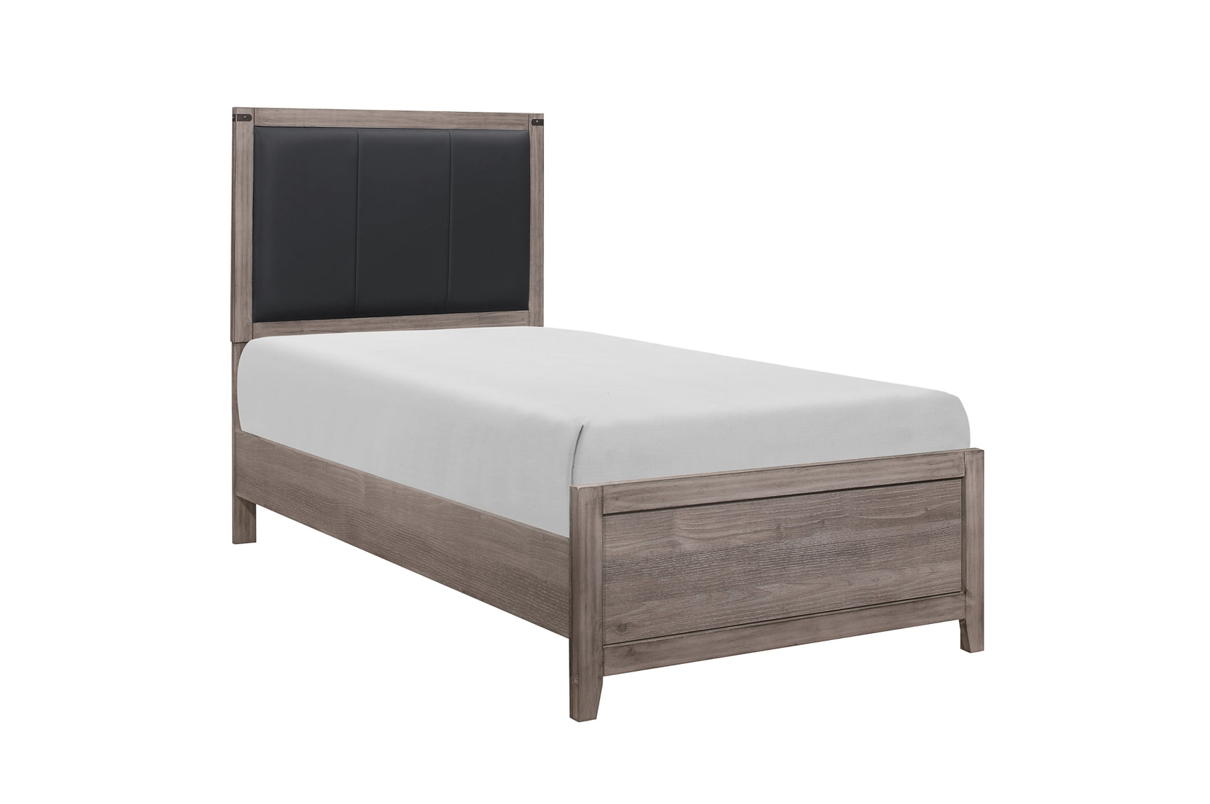 Main view no background Woodrow Gray Bookcase Platform Bedroom Set