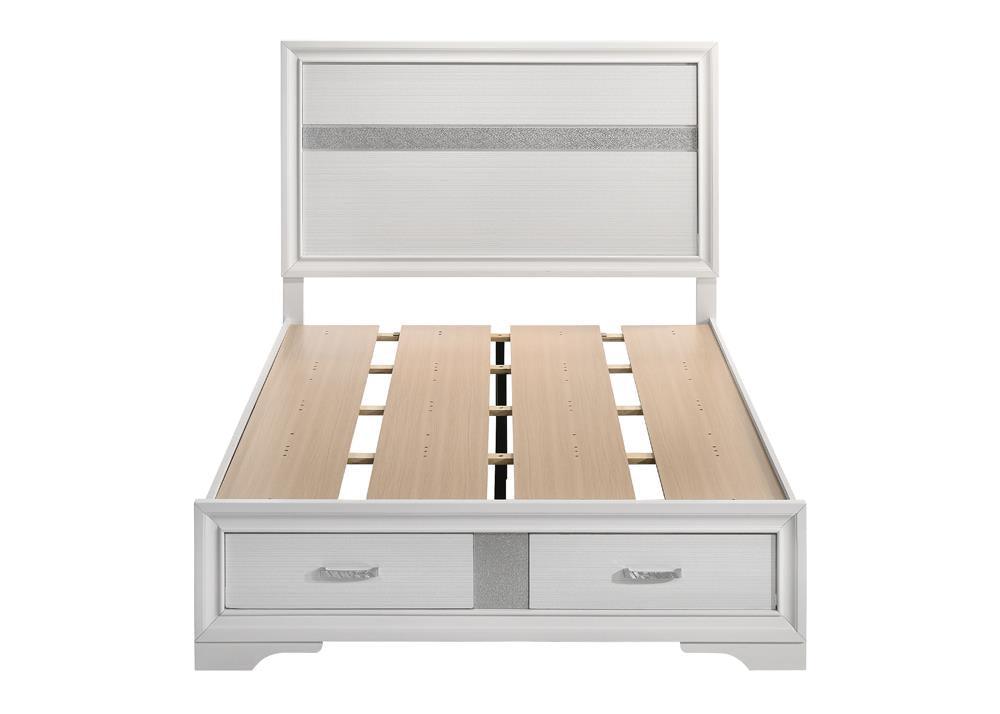 Drilled holes and hardware for easy assembly on Miranda bed