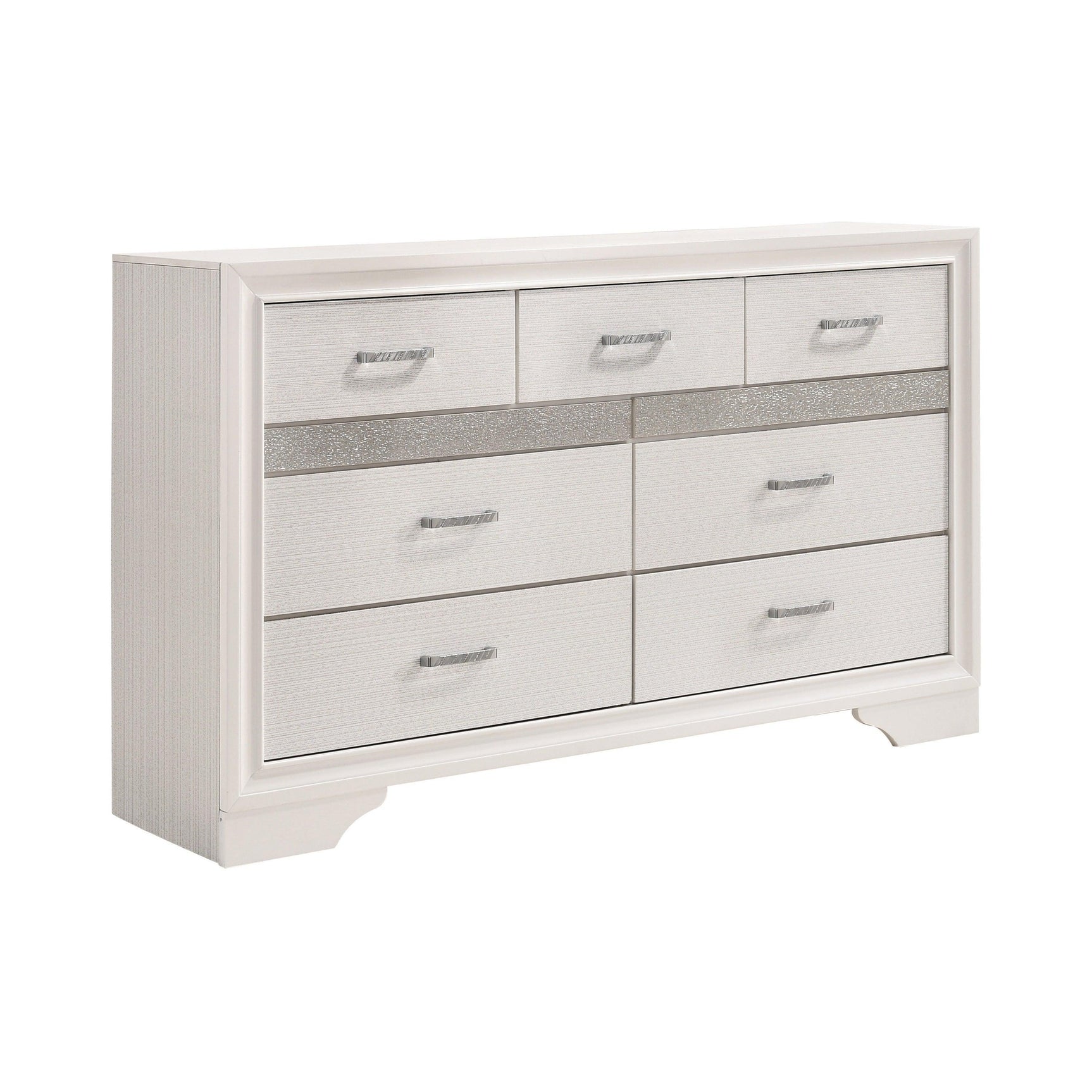 Footboard detail with two storage drawers on Miranda King Bed