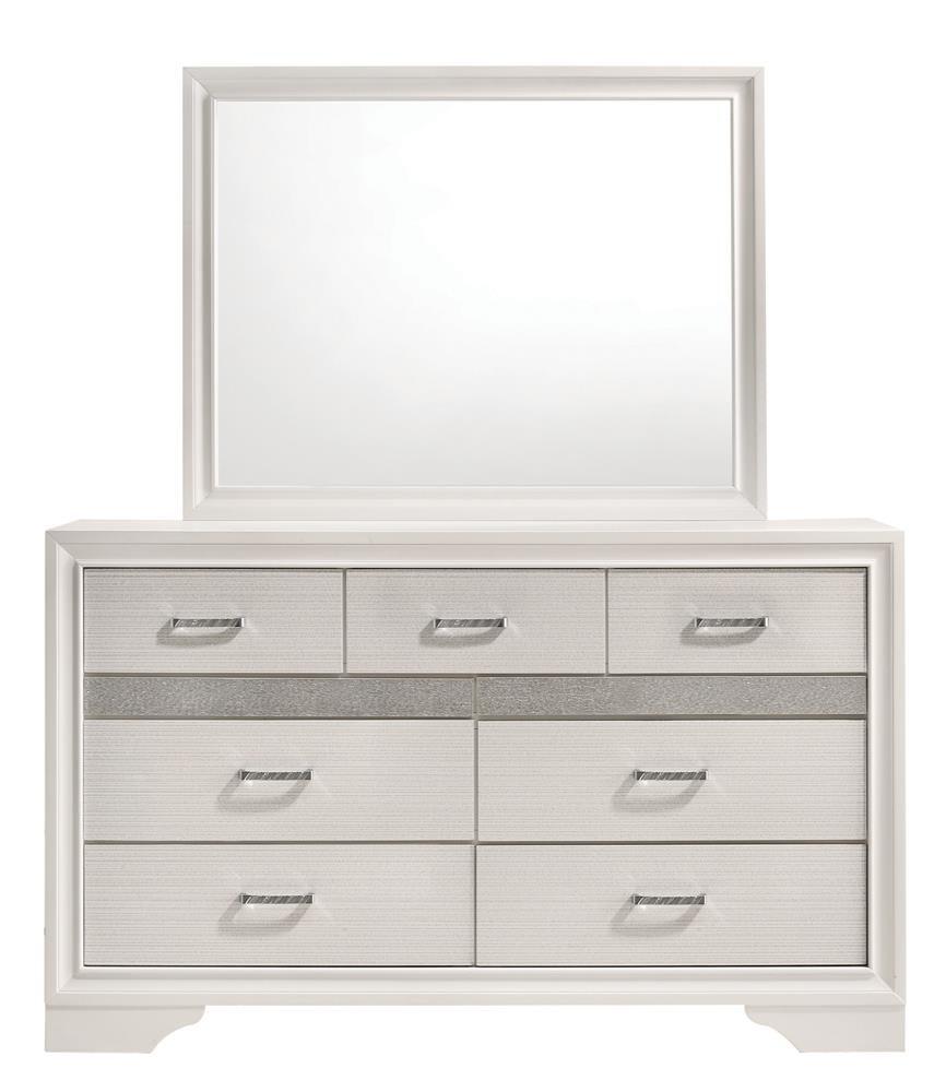 Miranda dresser drawers closed highlighting white lacquer finish