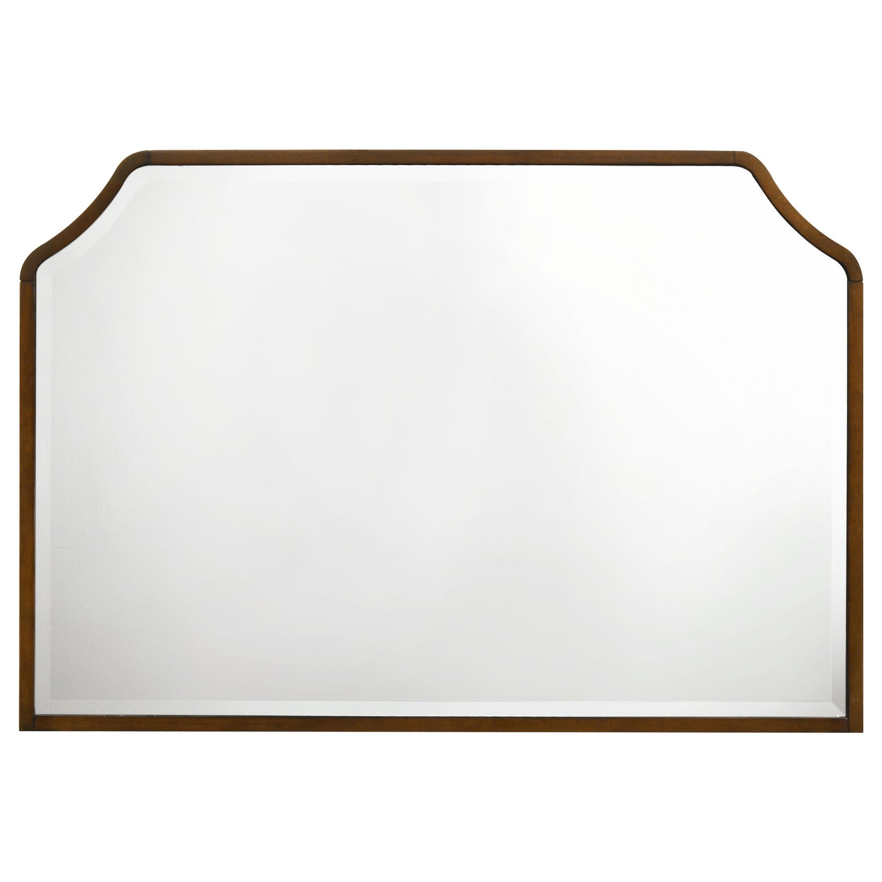 Close-up of Garland dresser mirror brown cherry molded frame