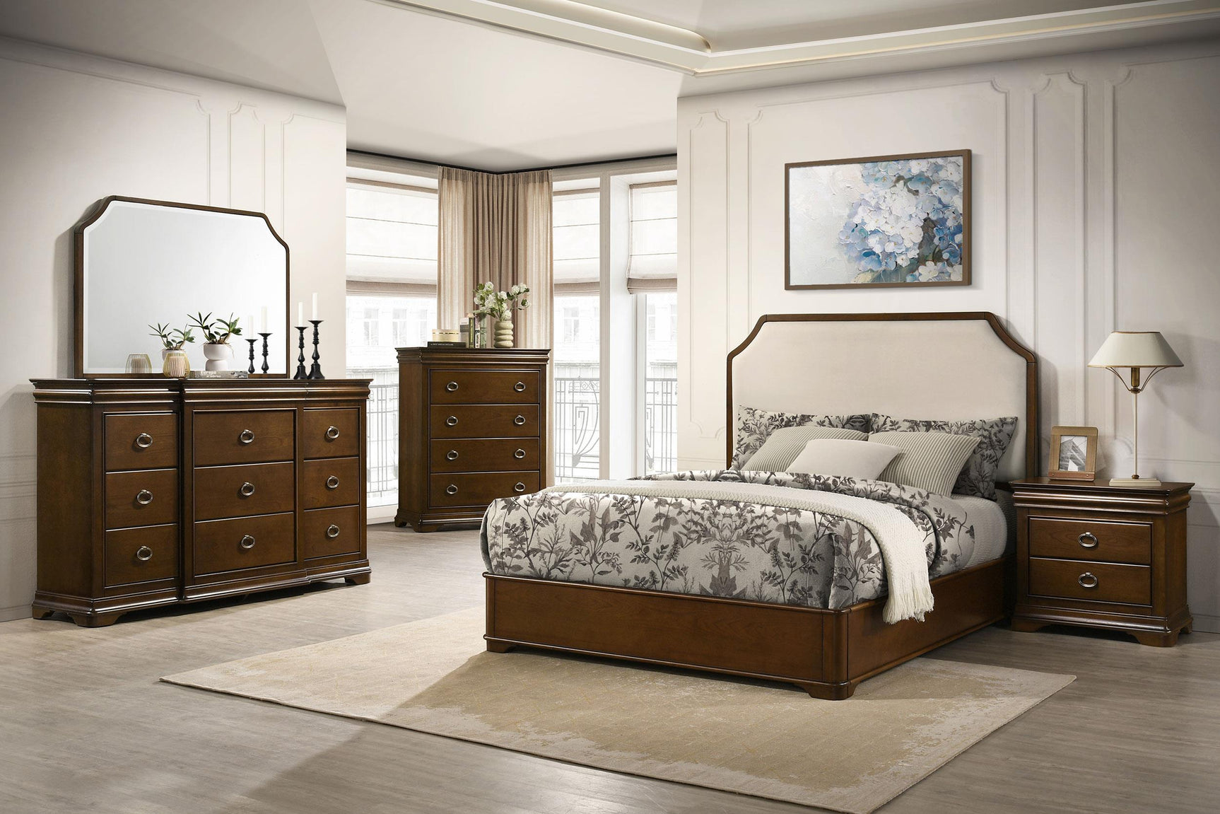 Garland dresser mirror brown cherry mounted on dresser