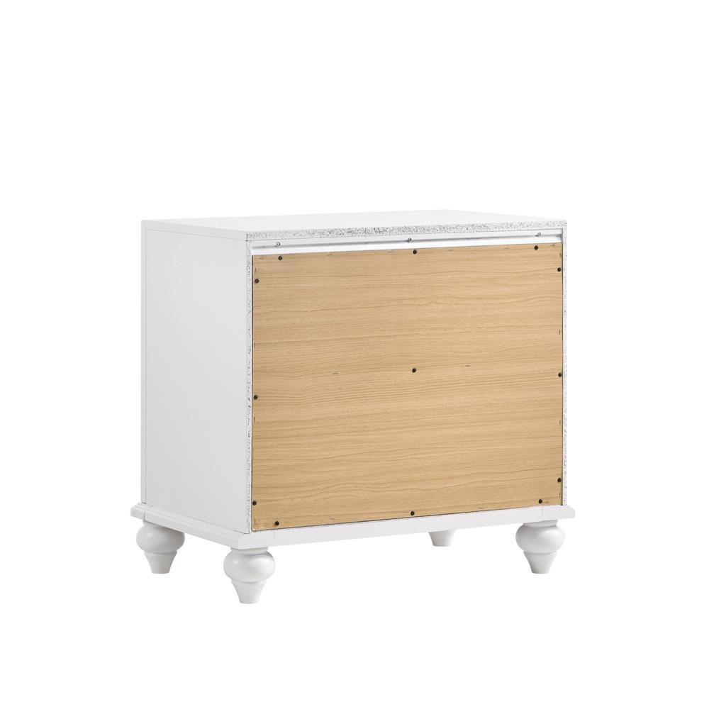 Barzini nightstand glittery acrylic panel detail