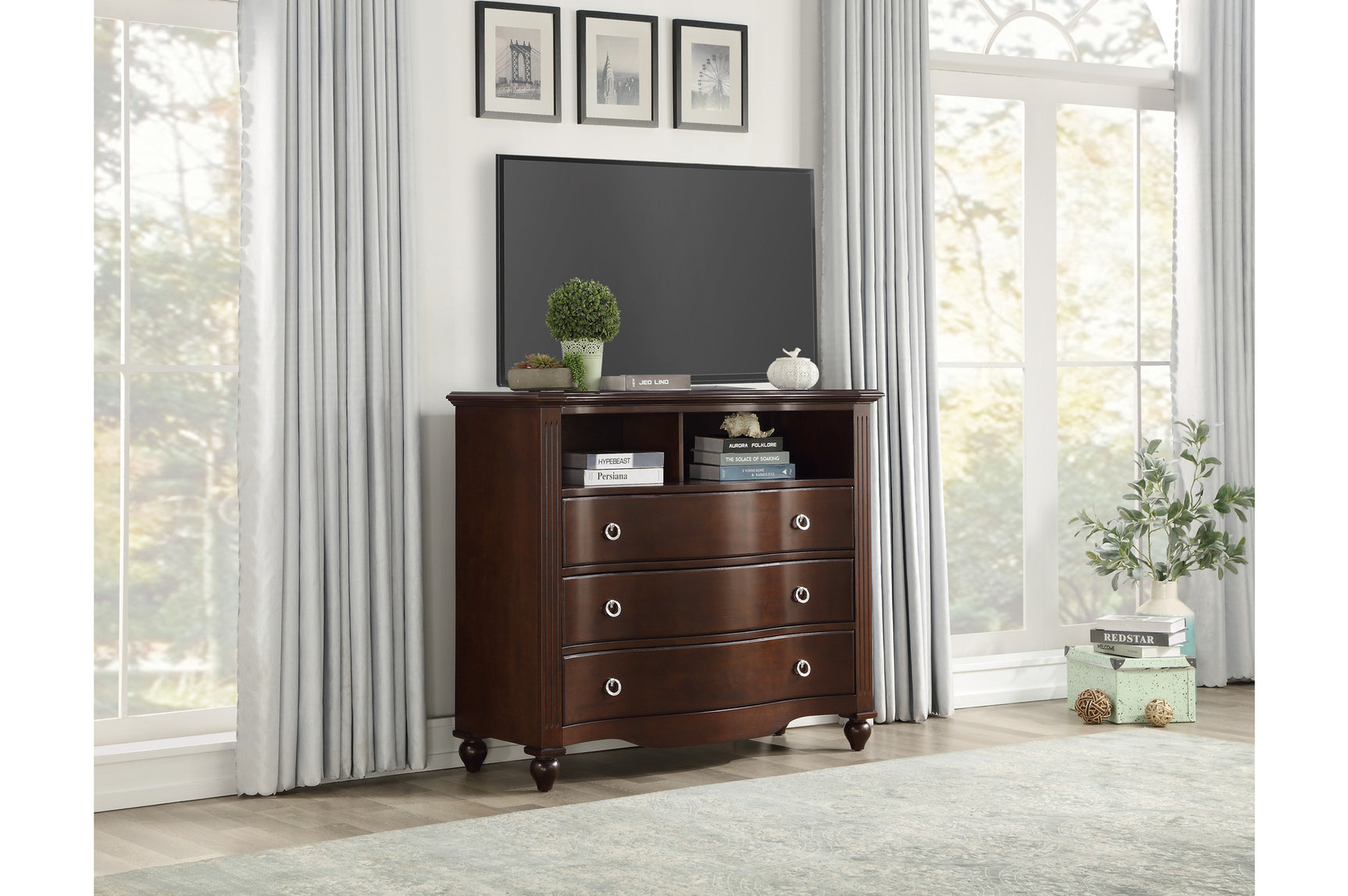 Meghan espresso bed side angle