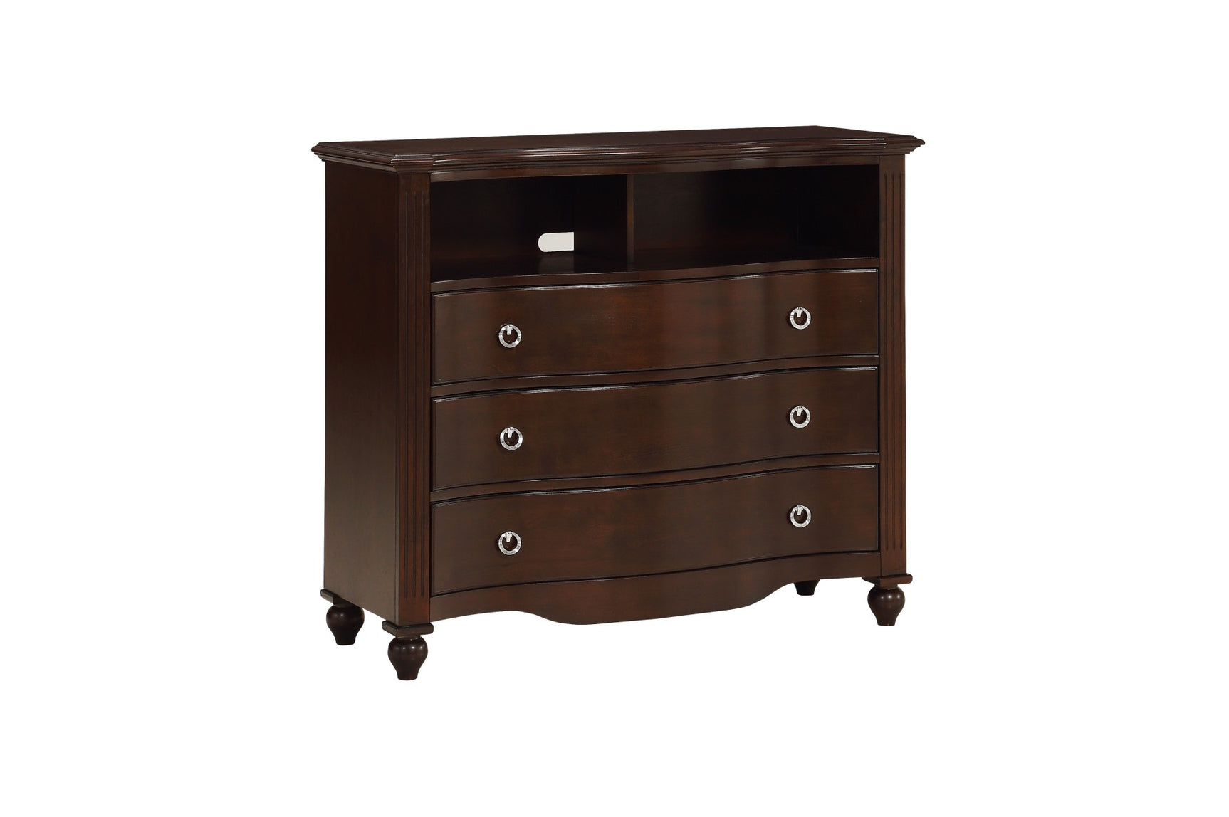 Meghan espresso finish full panel bed with dresser and mirror