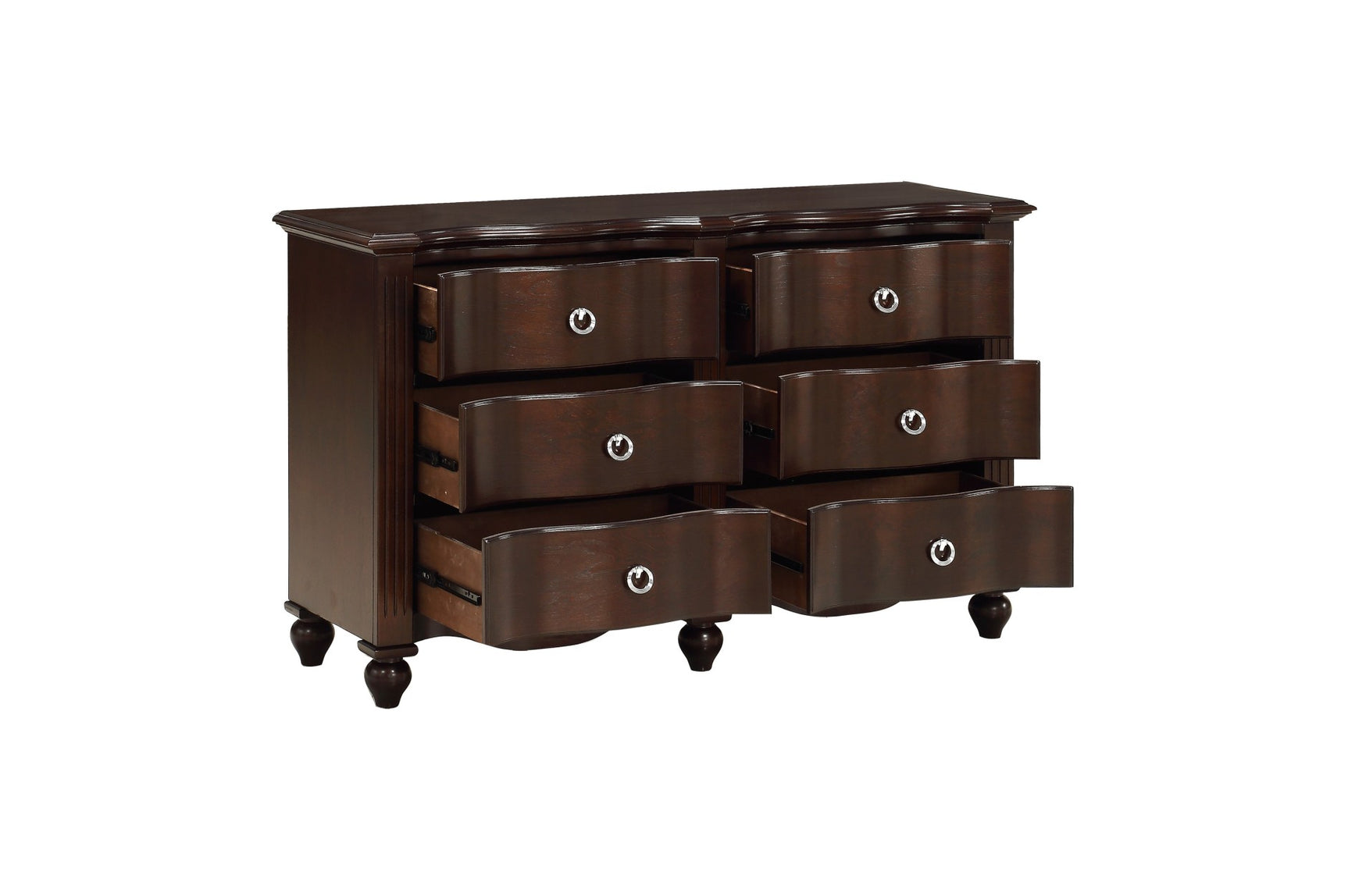 Meghan espresso finish full panel bed with dresser and mirror