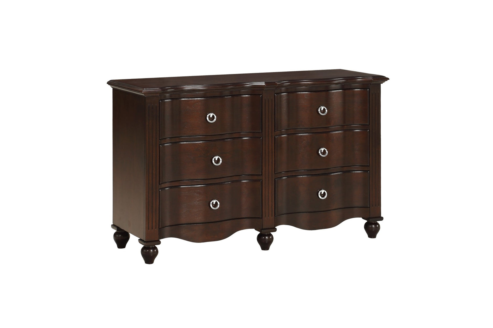 Complete Meghan full bedroom set with panel bed, dresser, mirror, and nightstand