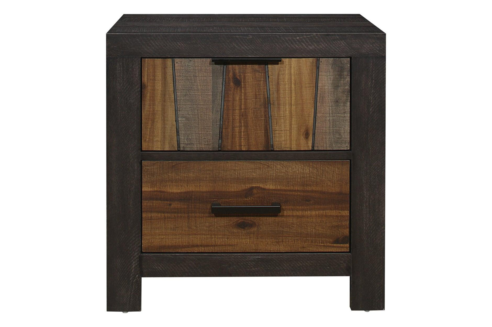 bedroom view of Cooper dark ebony mahogany panel bedroom set bed