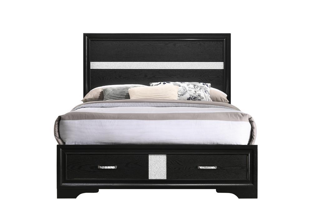 Miranda Full Storage Bed Black side profile