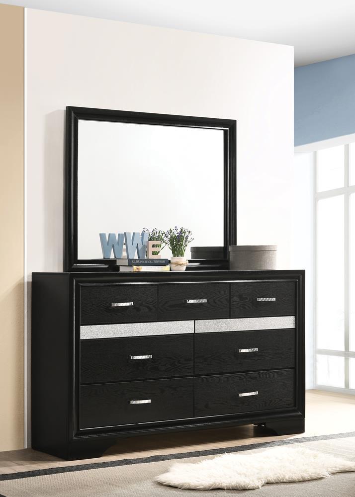 Side view of Miranda black dresser
